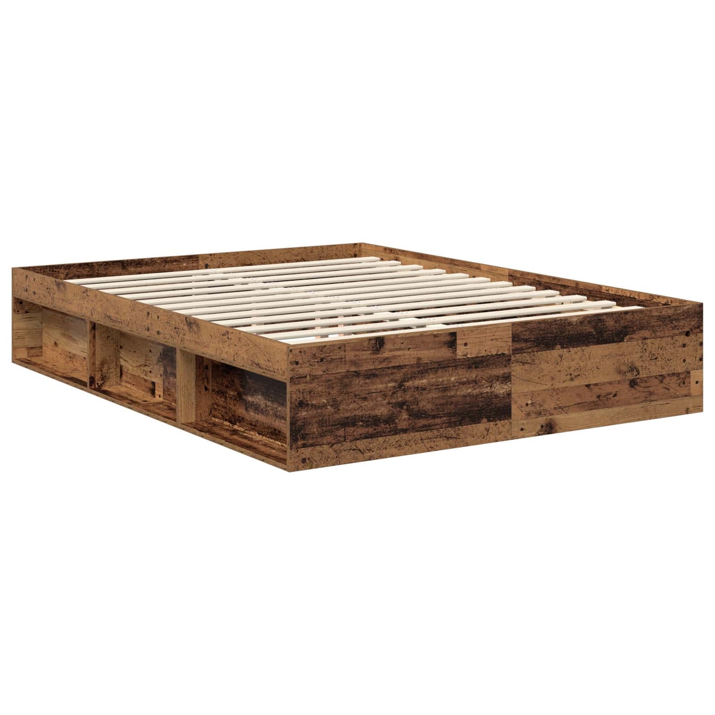 Sengestamme med hodegjerde Gammelt tre 150 x 200 cm Massiv furu