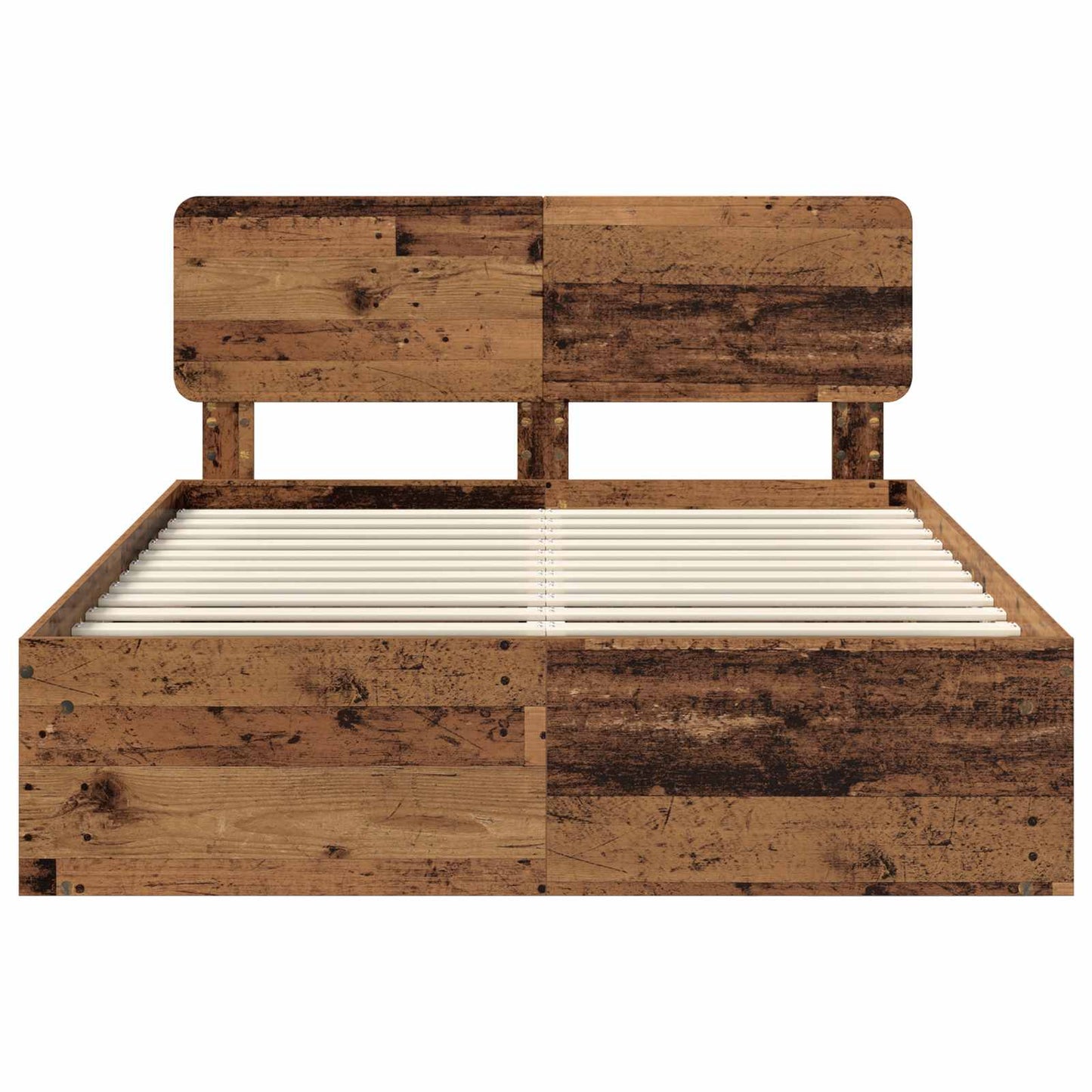 Sengestamme med hodegjerde Gammelt tre 150 x 200 cm Massiv furu