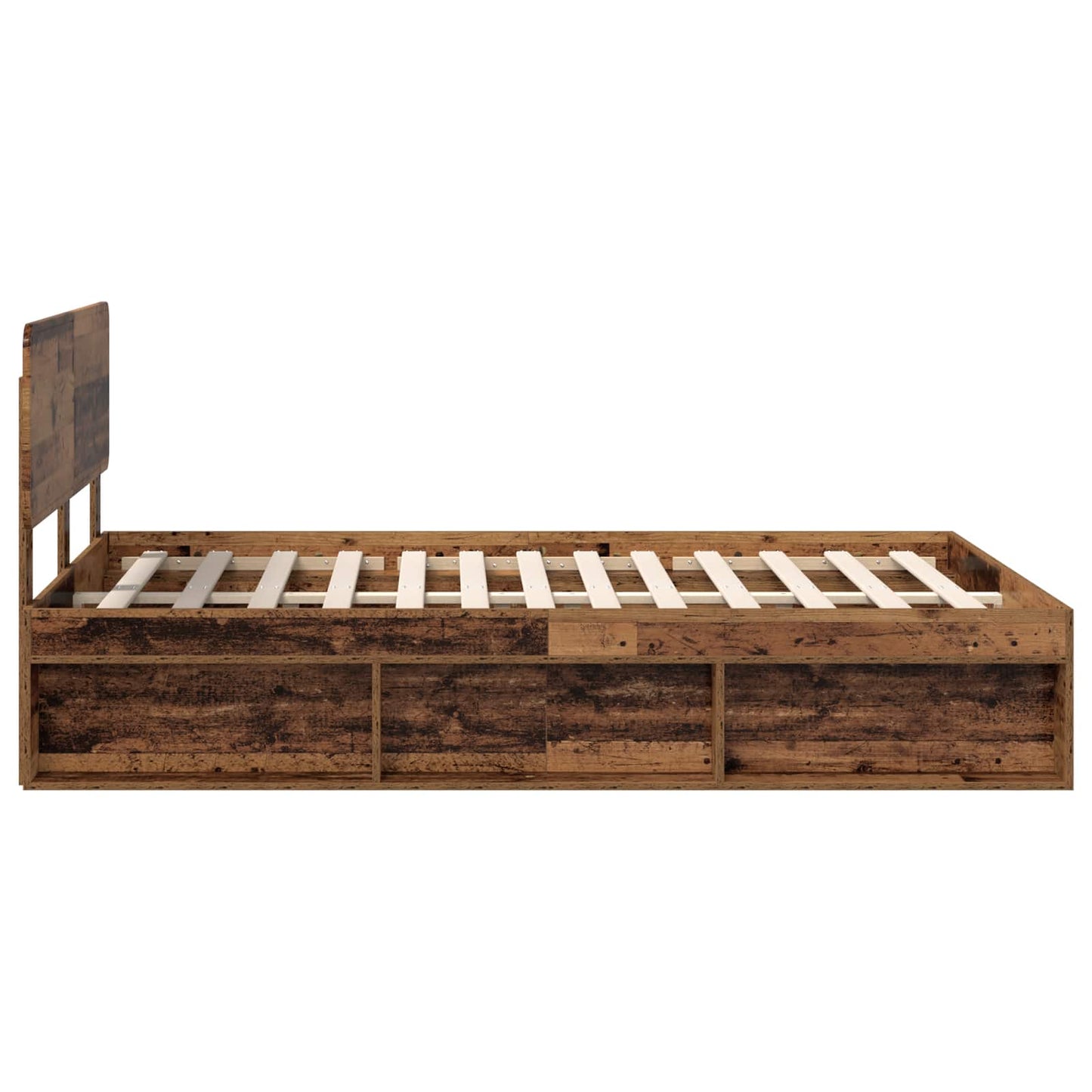 Sengestamme med hodegjerde Gammelt tre 150 x 200 cm Massiv furu