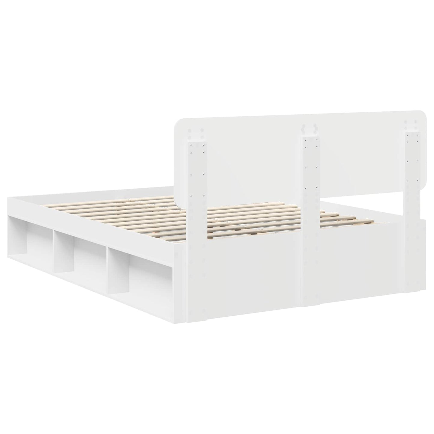 Sengestamme med hodegjerde Hvit 140 x 190 cm Massiv furu