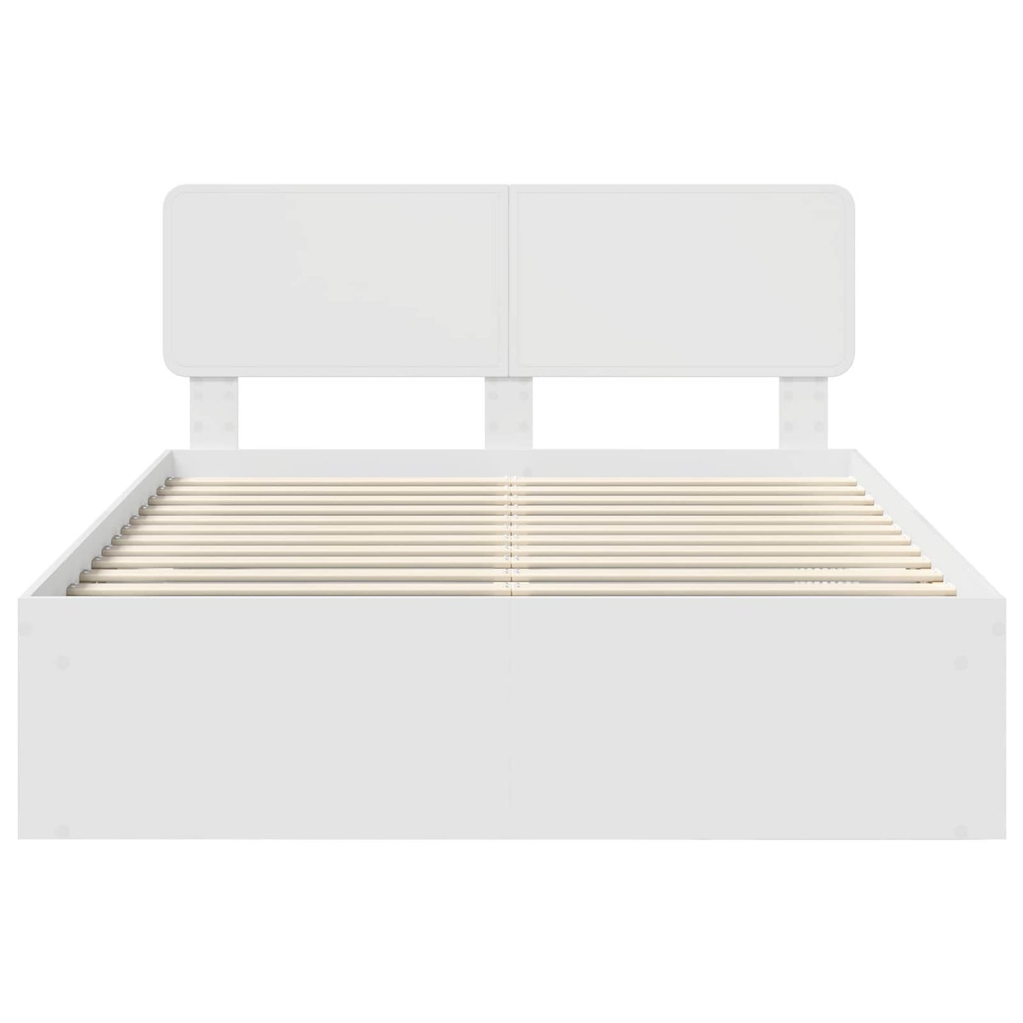 Sengestamme med hodegjerde Hvit 140 x 190 cm Massiv furu