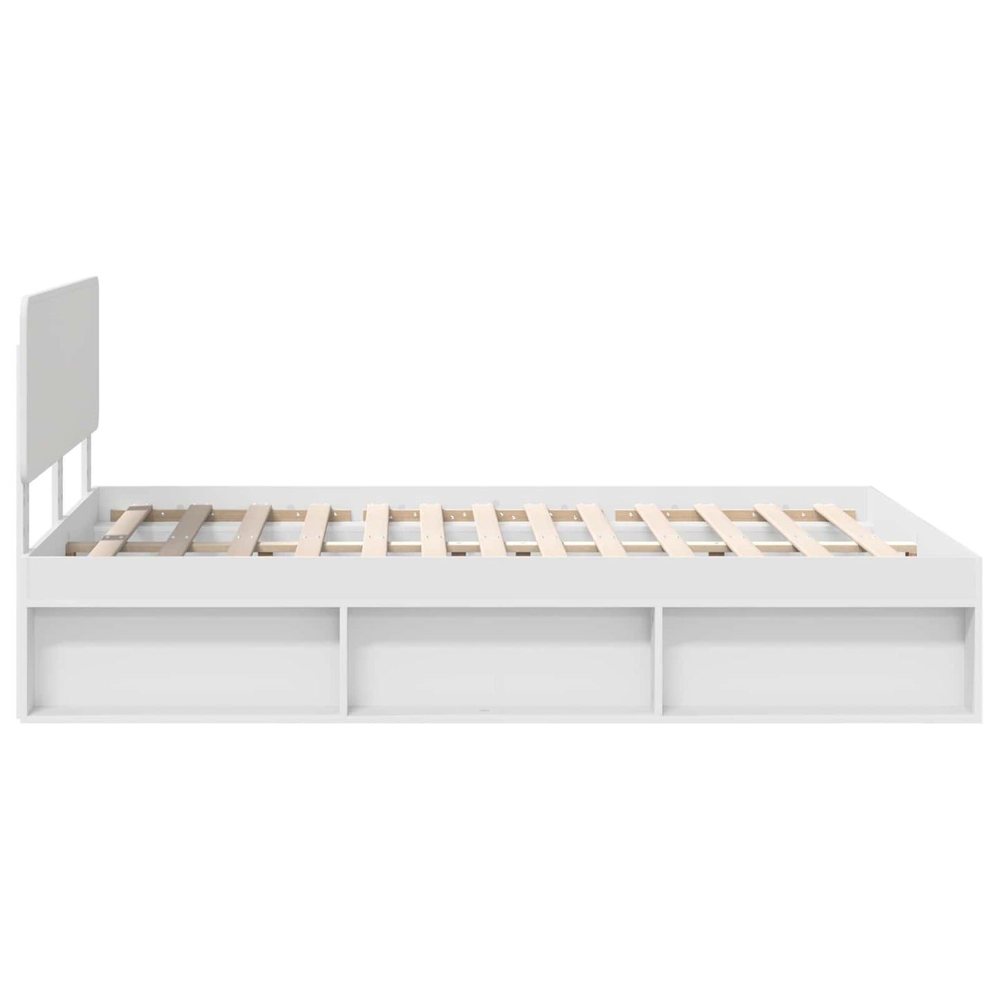 Sengestamme med hodegjerde Hvit 140 x 190 cm Massiv furu