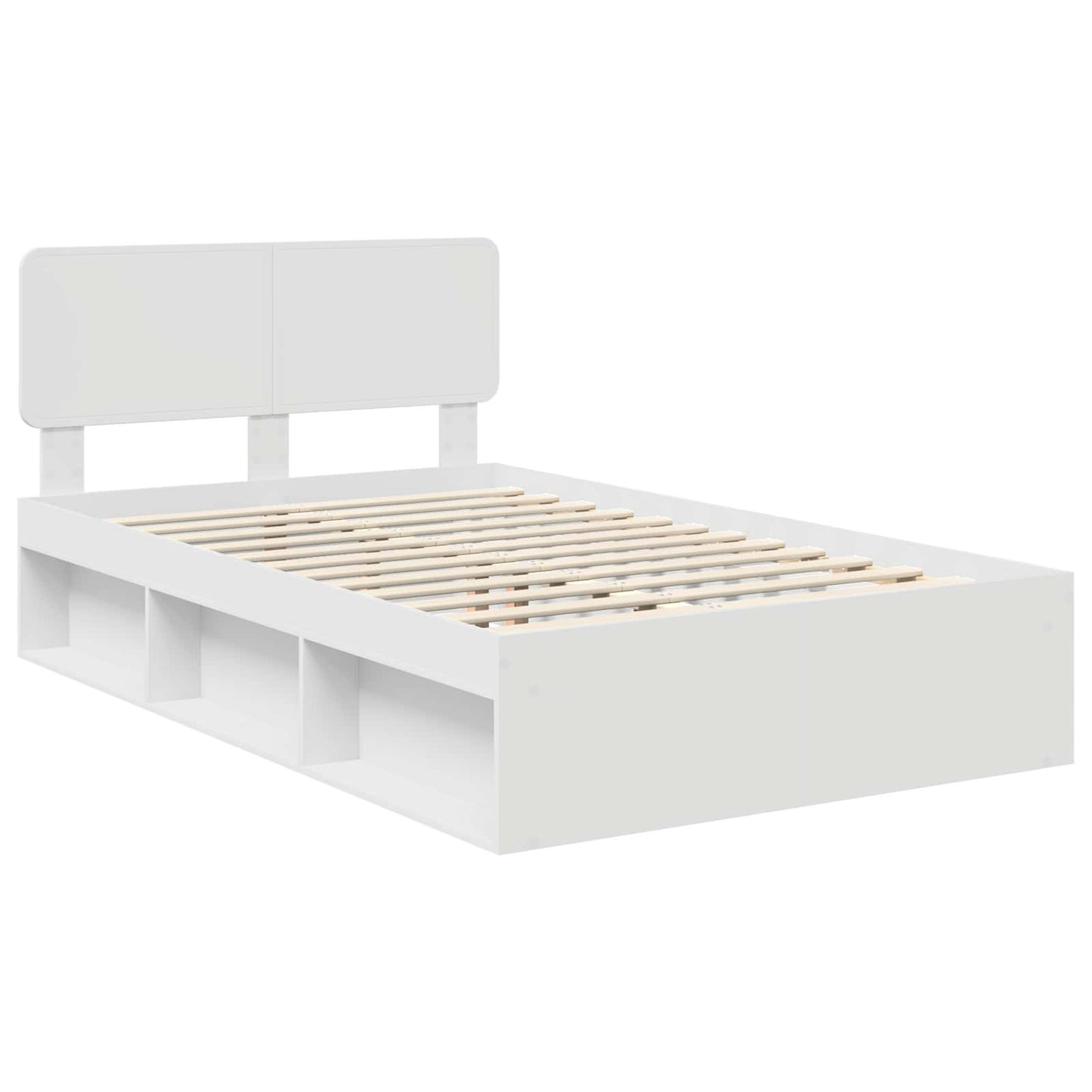 Sengestamme med hodegjerde Hvit 120 x 190 cm Massiv furu