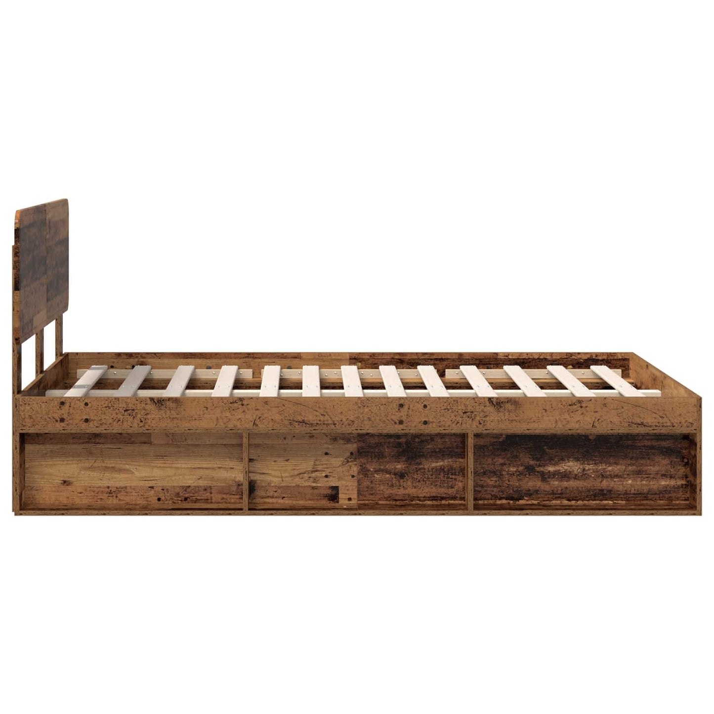 Sengestamme med hodegjerde Gammelt tre 120 x 190 cm Massiv furu