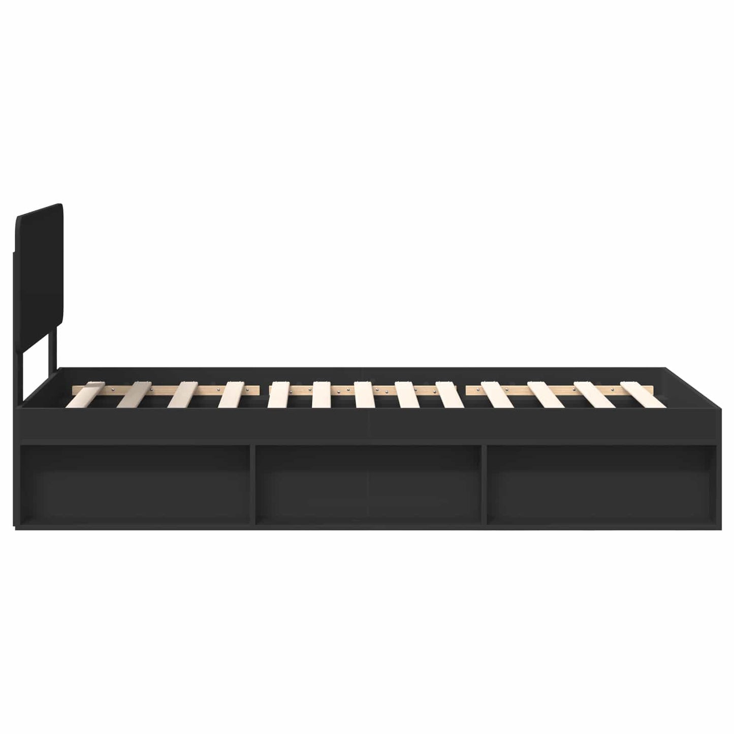 Sengestamme med hodegjerde Svart 100 x 200 cm Massiv furu