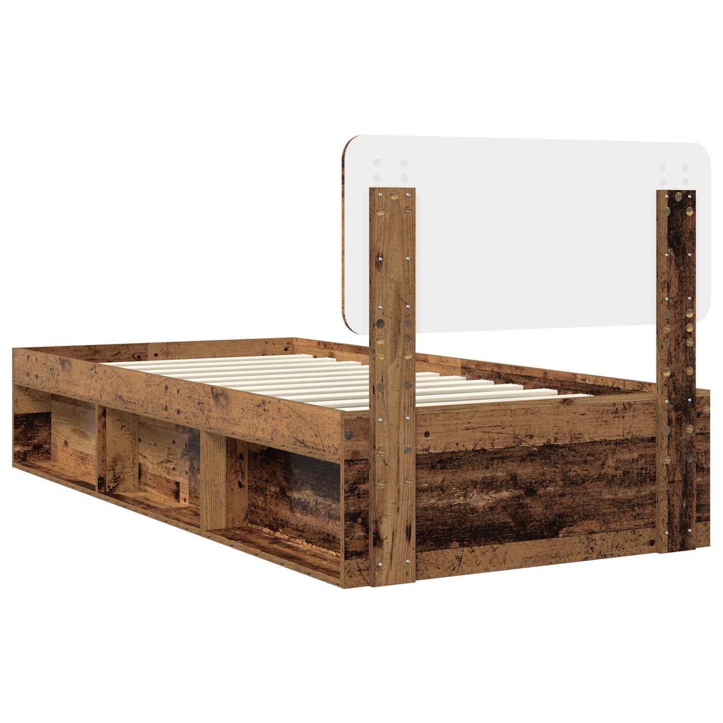 Sengestamme med hodegjerde Gammelt tre 90 x 200 cm Massiv furu