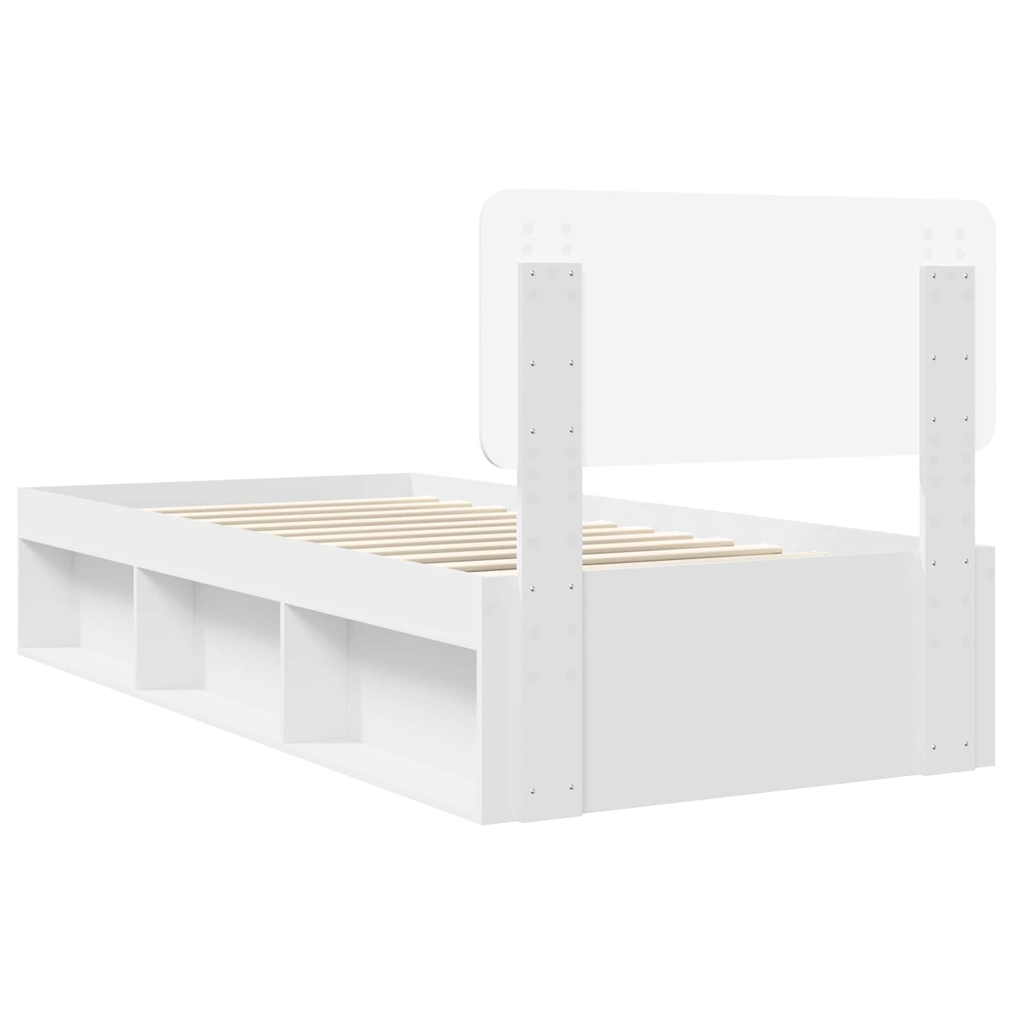 Sengestamme med hodegjerde Hvit 75 x 190 cm Massiv furu