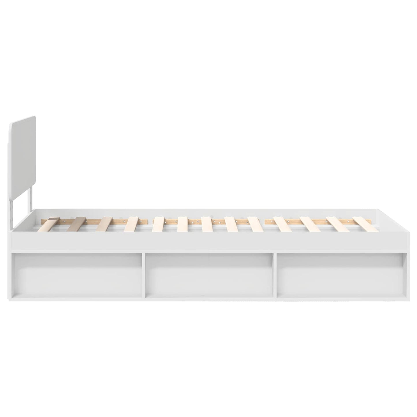 Sengestamme med hodegjerde Hvit 75 x 190 cm Massiv furu