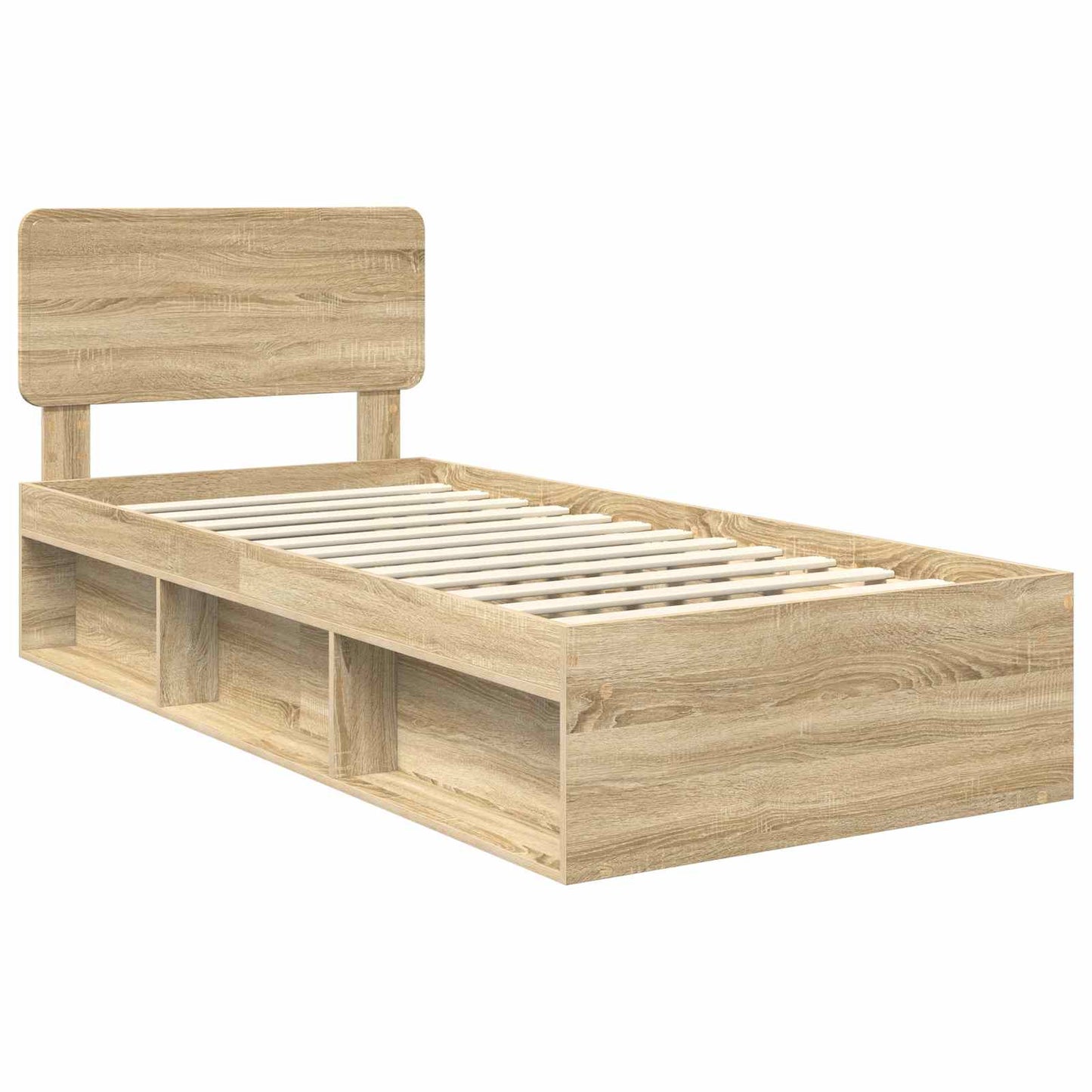Sengestamme med hodegjerde Sonoma eik 75 x 190 cm Massiv furu