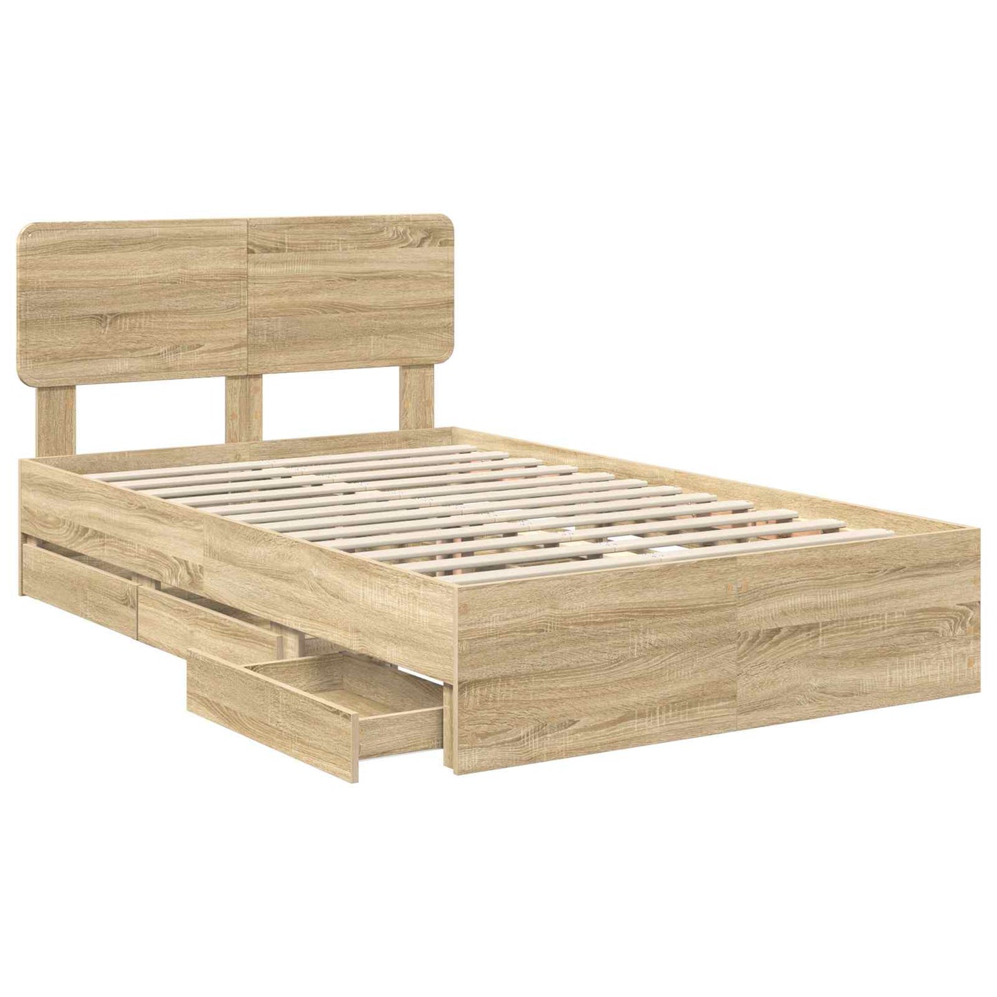 Sengestamme med skuff Sonoma eik 120 x 190 cm Konstruert tre