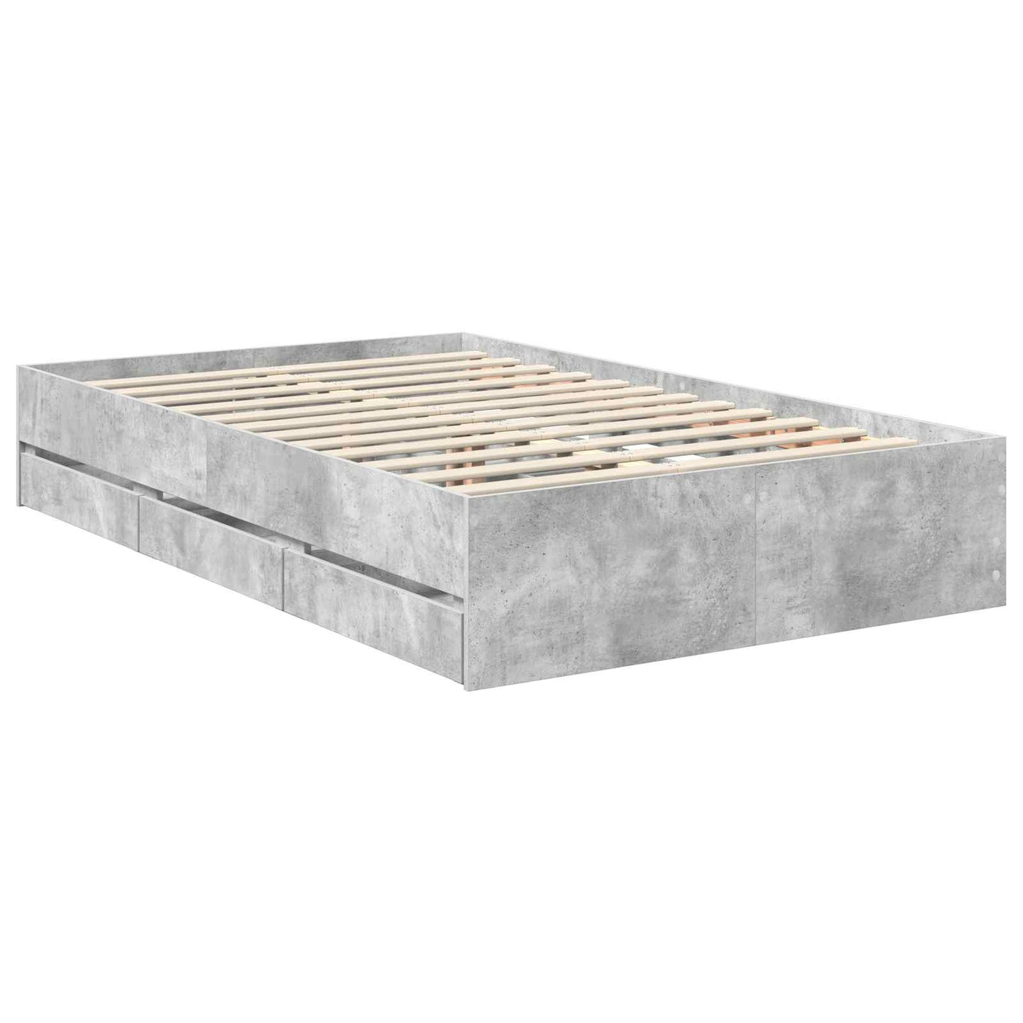 Sengestamme med skuff BetongGrå 120 x 190 cm Konstruert tre