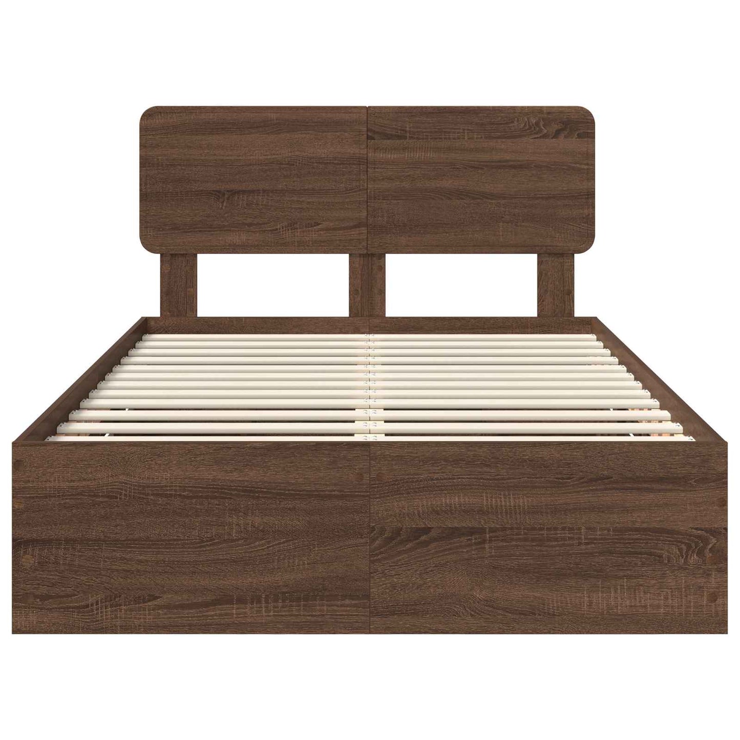 Sengestamme med skuff Brun eik 120 x 190 cm Konstruert tre