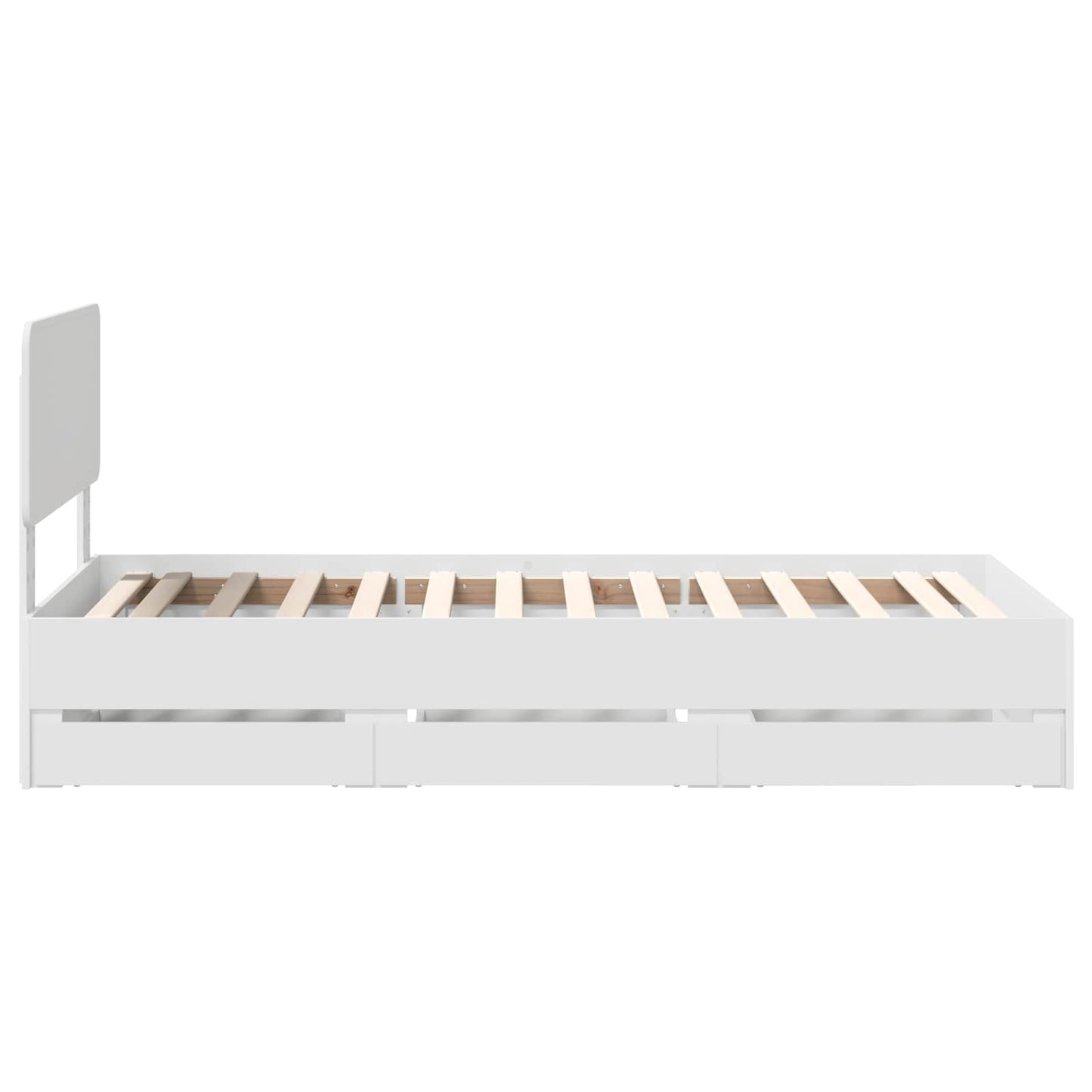 Sengestamme med skuff Hvit 90 x 190 cm Konstruert tre