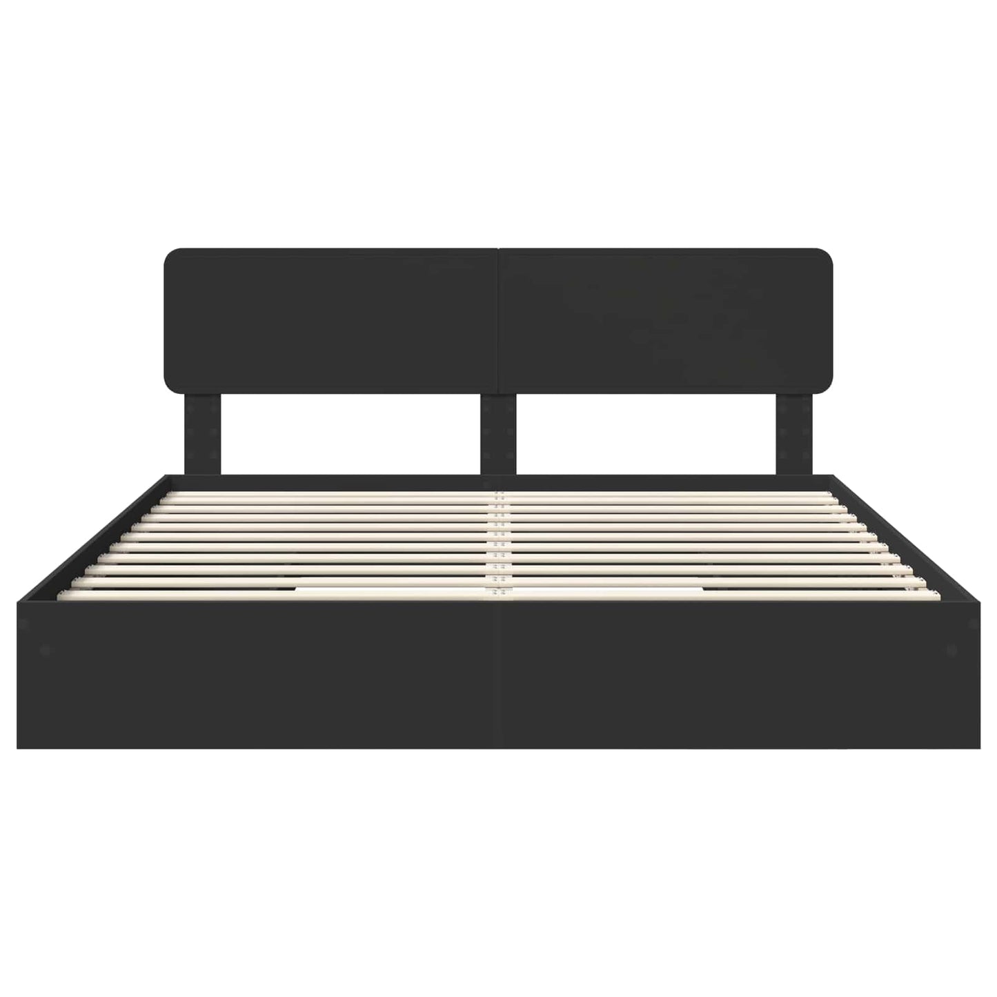 Seng med Oppbevaring Svart 200 x 200 cm Konstruert tre