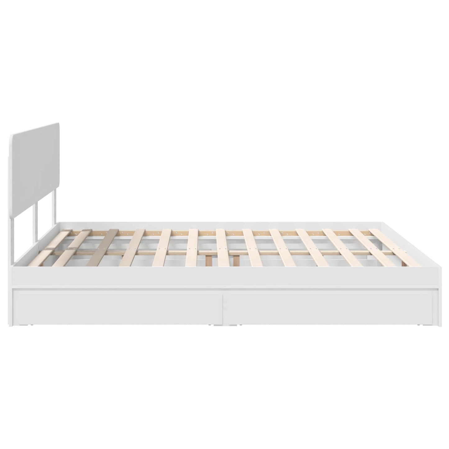 Seng med Oppbevaring med skuff Hvit 180 x 200 cm Konstruert tre