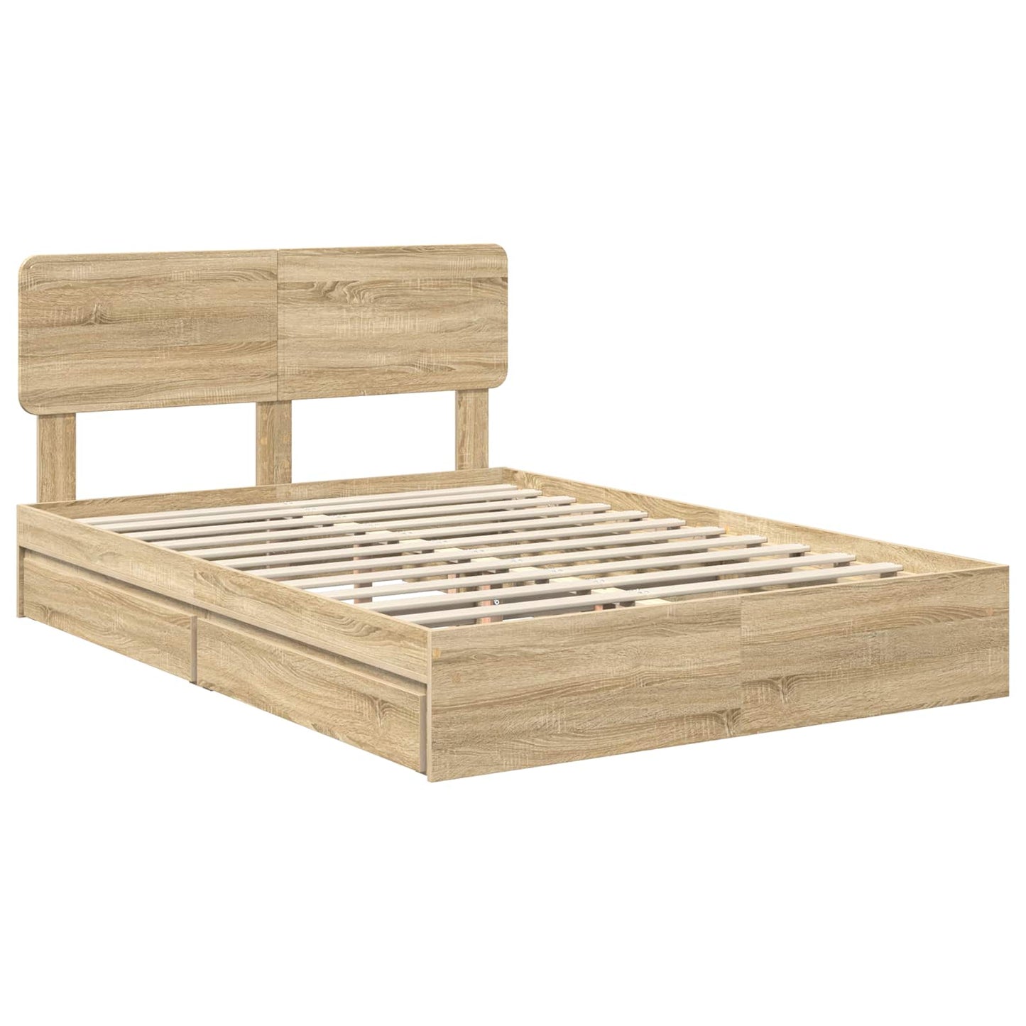 Seng med Oppbevaring Sonoma eik 150 x 200 cm Konstruert tre