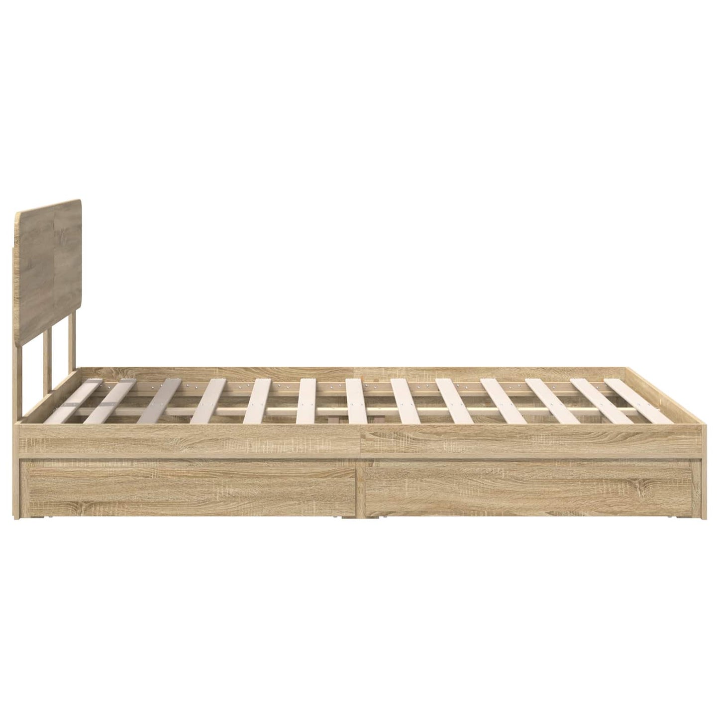 Seng med Oppbevaring Sonoma eik 150 x 200 cm Konstruert tre