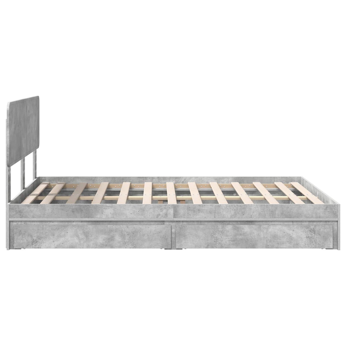 Seng med Oppbevaring Betonggrå 150 x 200 cm Konstruert tre