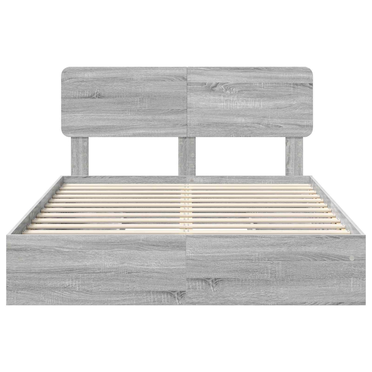 Seng med Oppbevaring Grå Sonoma 150 x 200 cm Konstruert tre