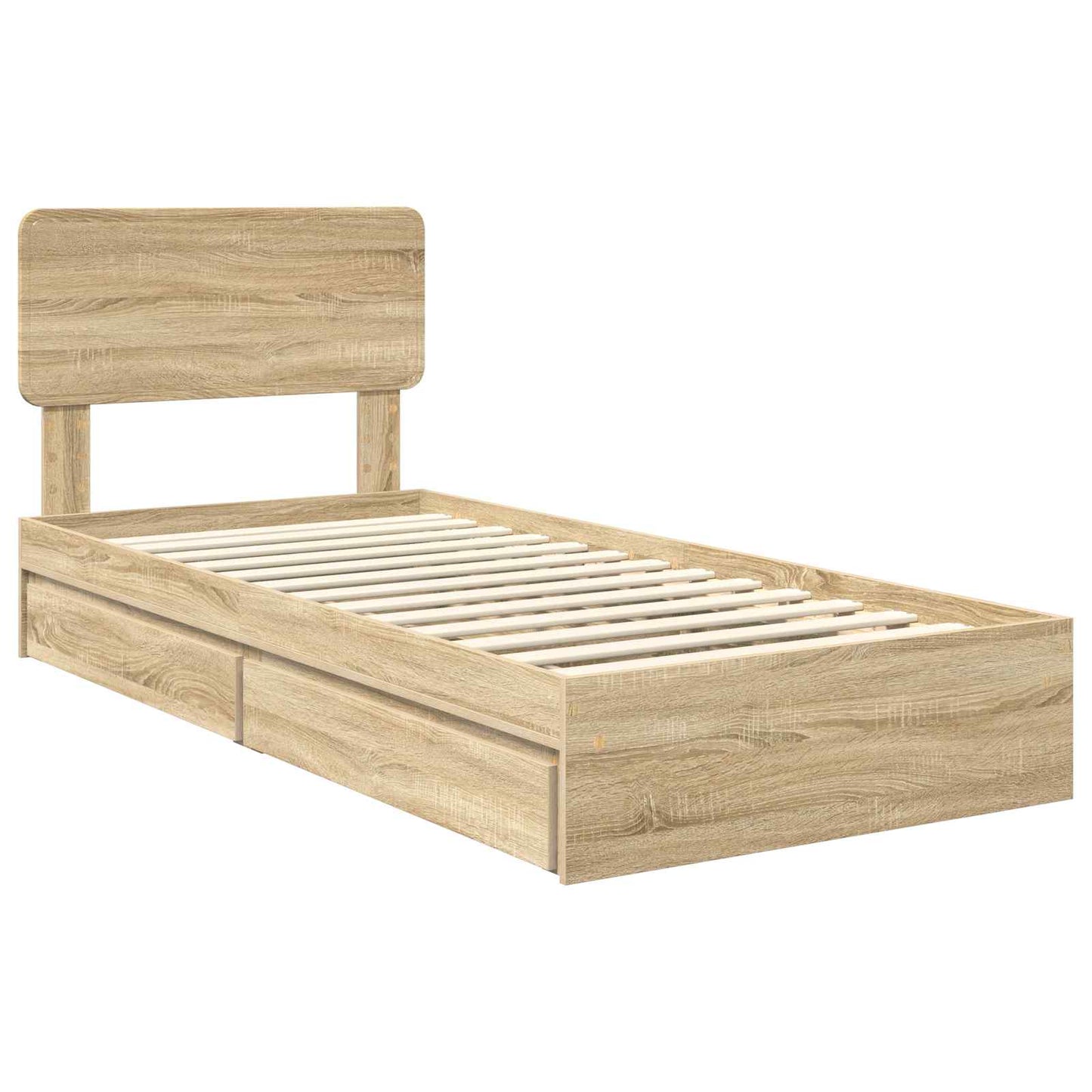 Seng med Oppbevaring Sonoma eik 100 x 200 cm Konstruert tre