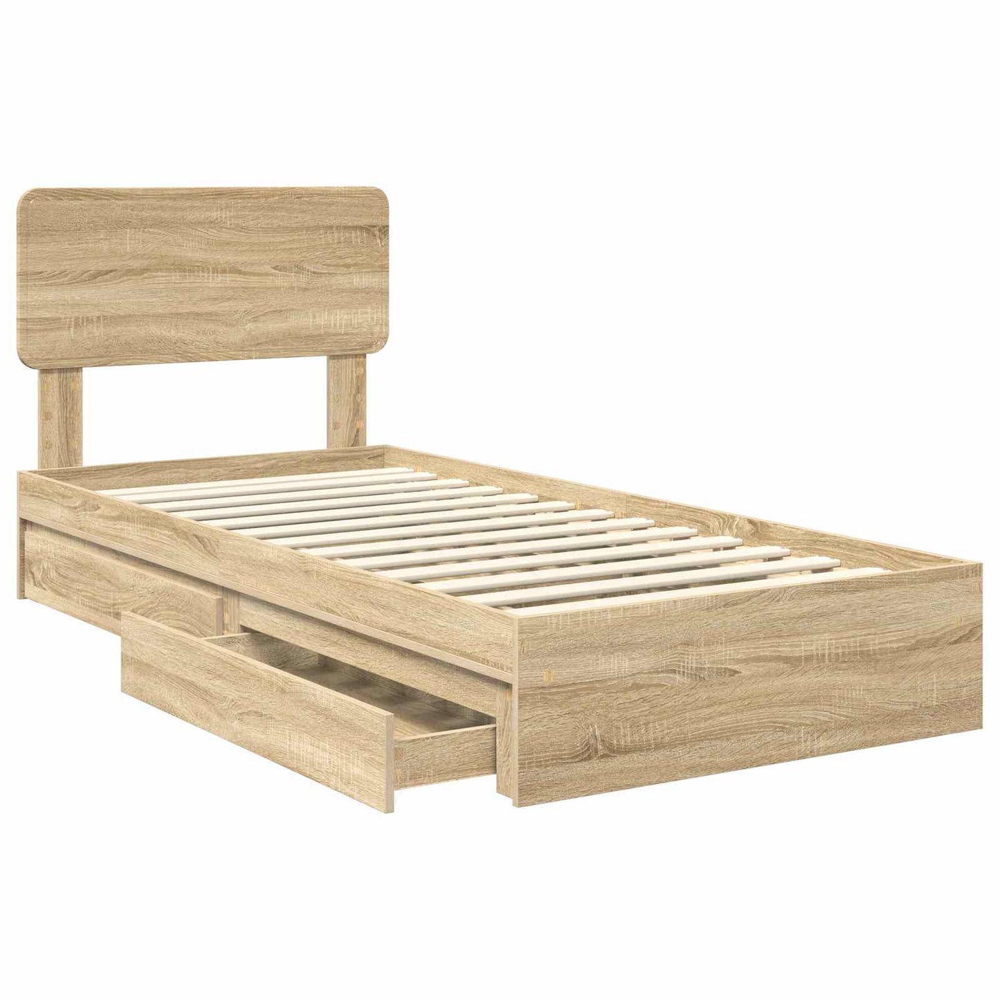 Seng med Oppbevaring Sonoma eik 100 x 200 cm Konstruert tre