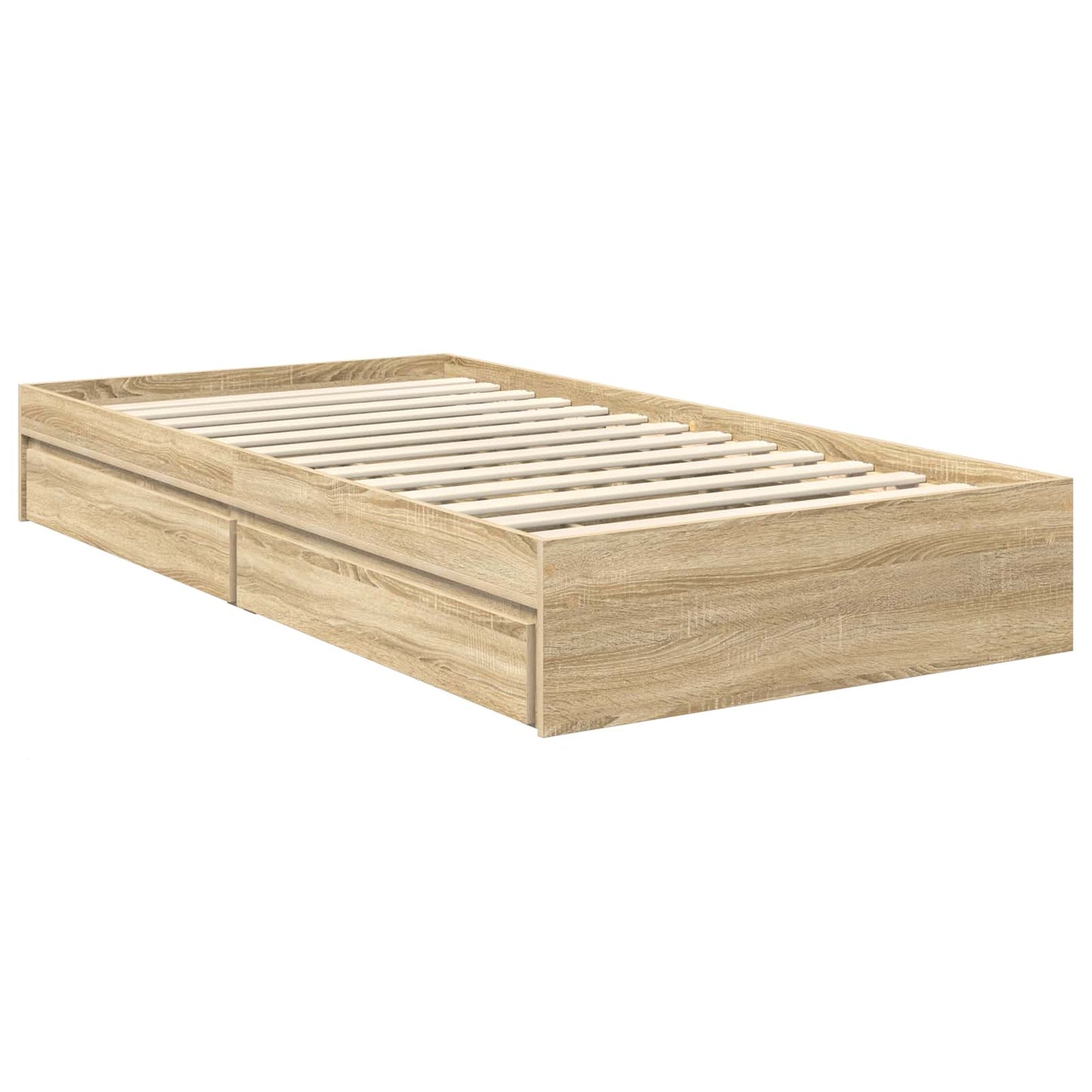 Seng med Oppbevaring Sonoma eik 100 x 200 cm Konstruert tre