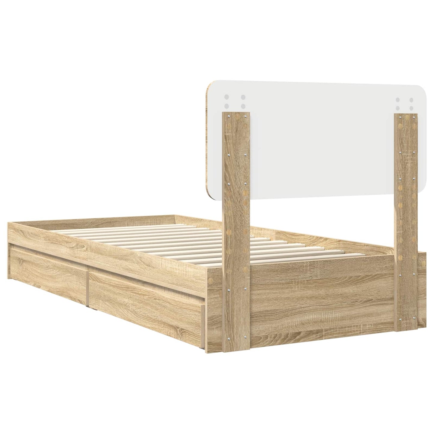 Seng med Oppbevaring Sonoma eik 100 x 200 cm Konstruert tre
