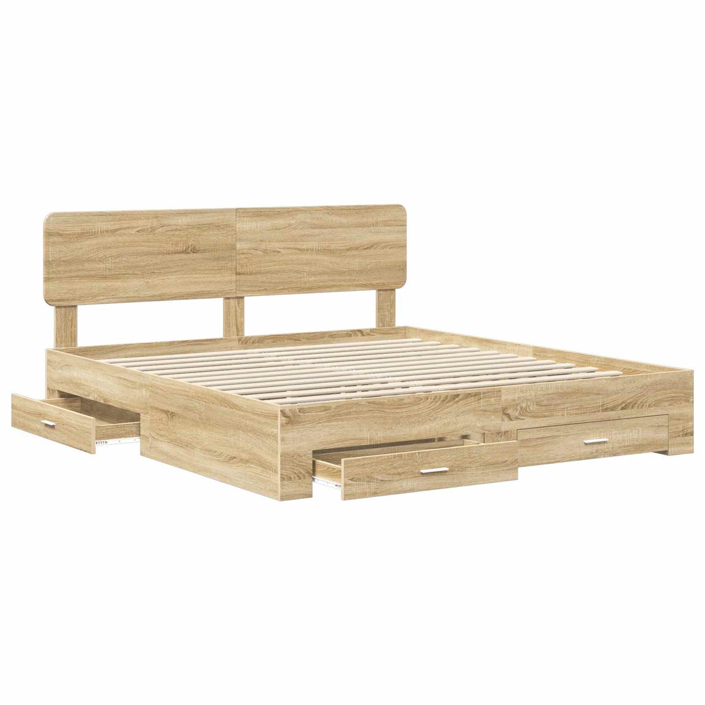 Sengestamme med skuff Sonoma eik 200 x 200 cm Konstruert tre