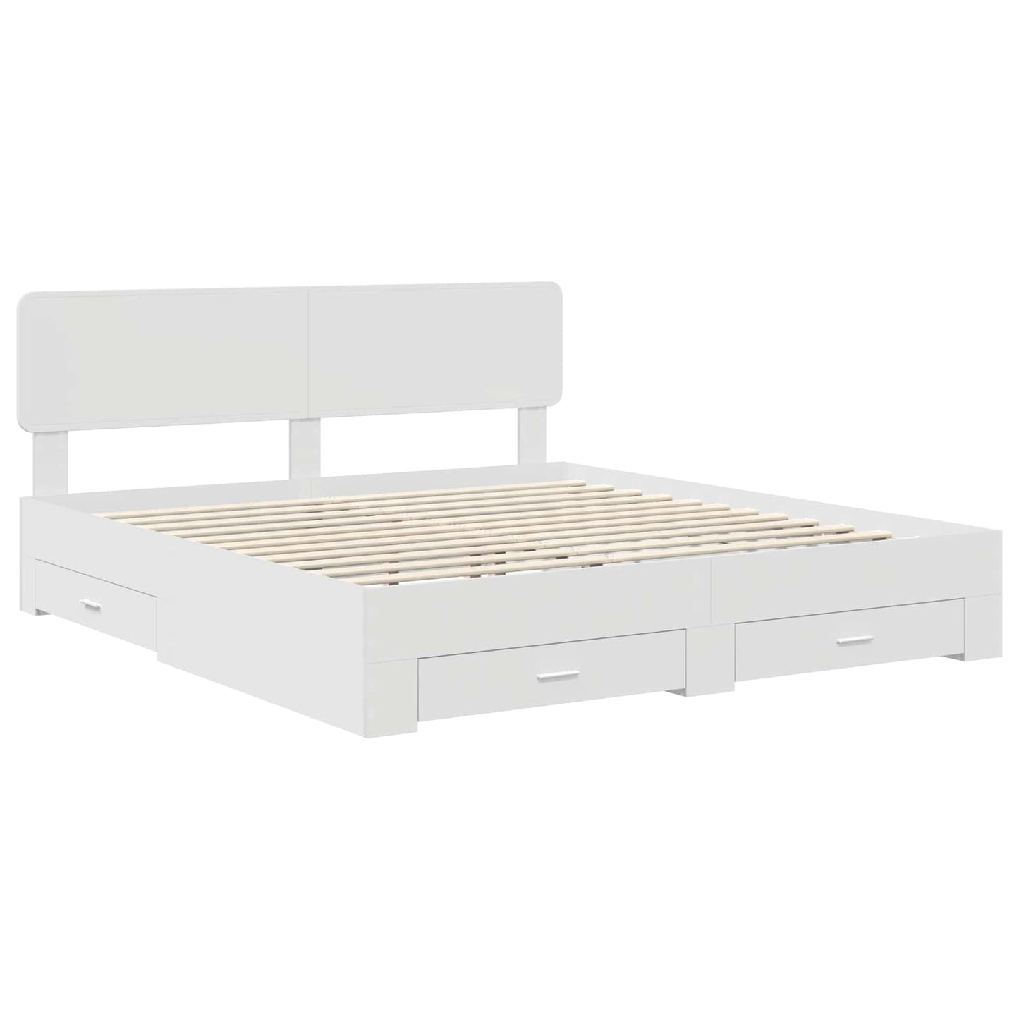 Sengestamme med hodegjerde Hvit 180 x 200 cm Konstruert tre