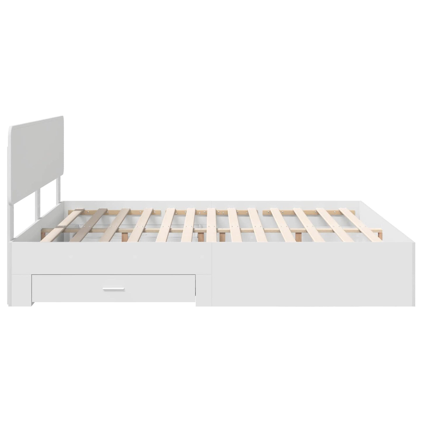 Sengestamme med hodegjerde Hvit 180 x 200 cm Konstruert tre