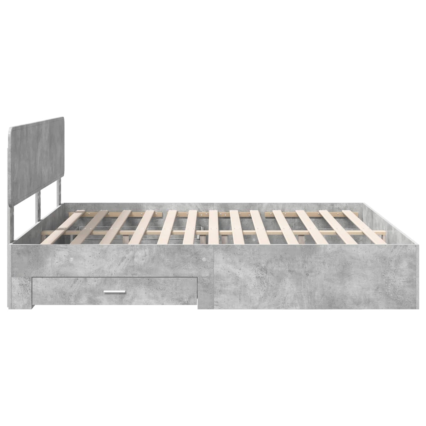 Sengestamme med skuff Betonggrå 180 x 200 cm Konstruert tre