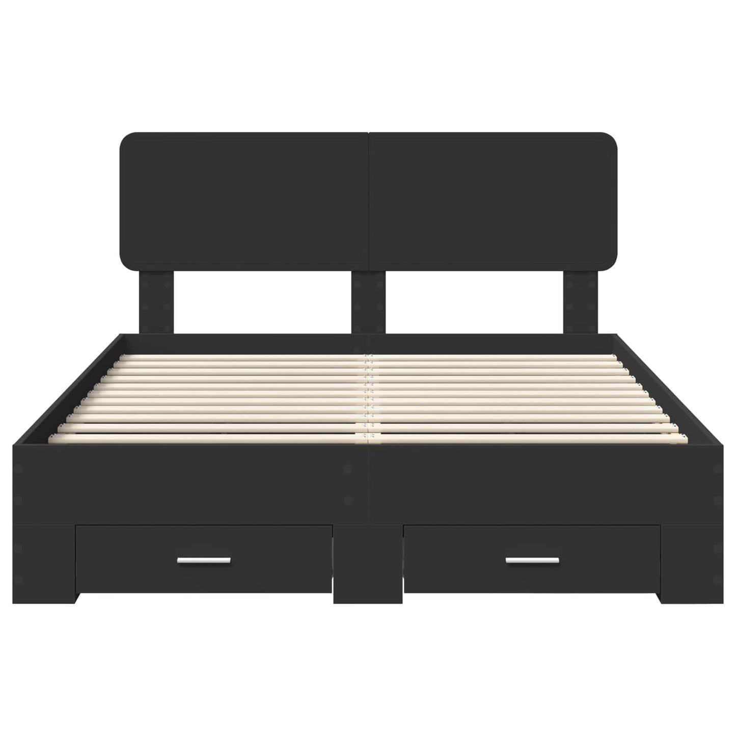 Sengestamme med hodegjerde Svart 150 x 200 cm Konstruert tre vidaXL