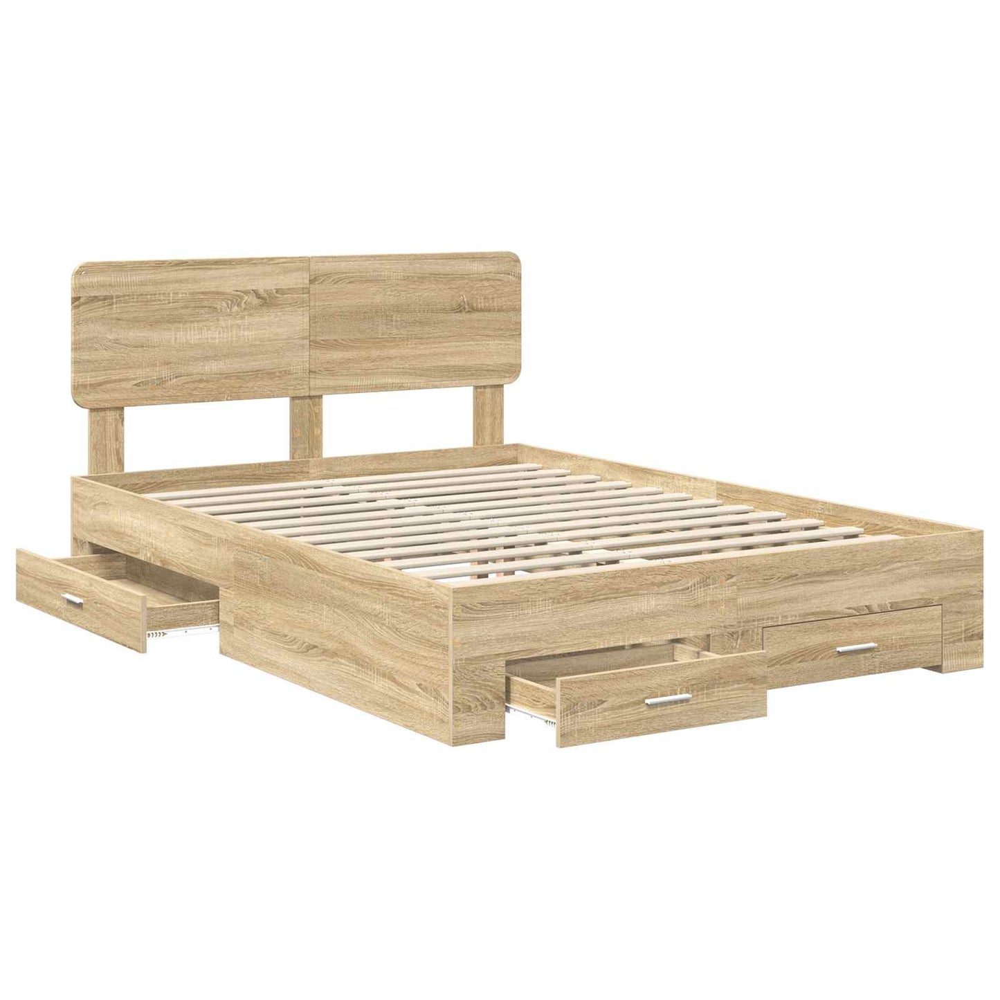 Sengestamme med skuff Sonoma eik 150 x 200 cm Konstruert tre