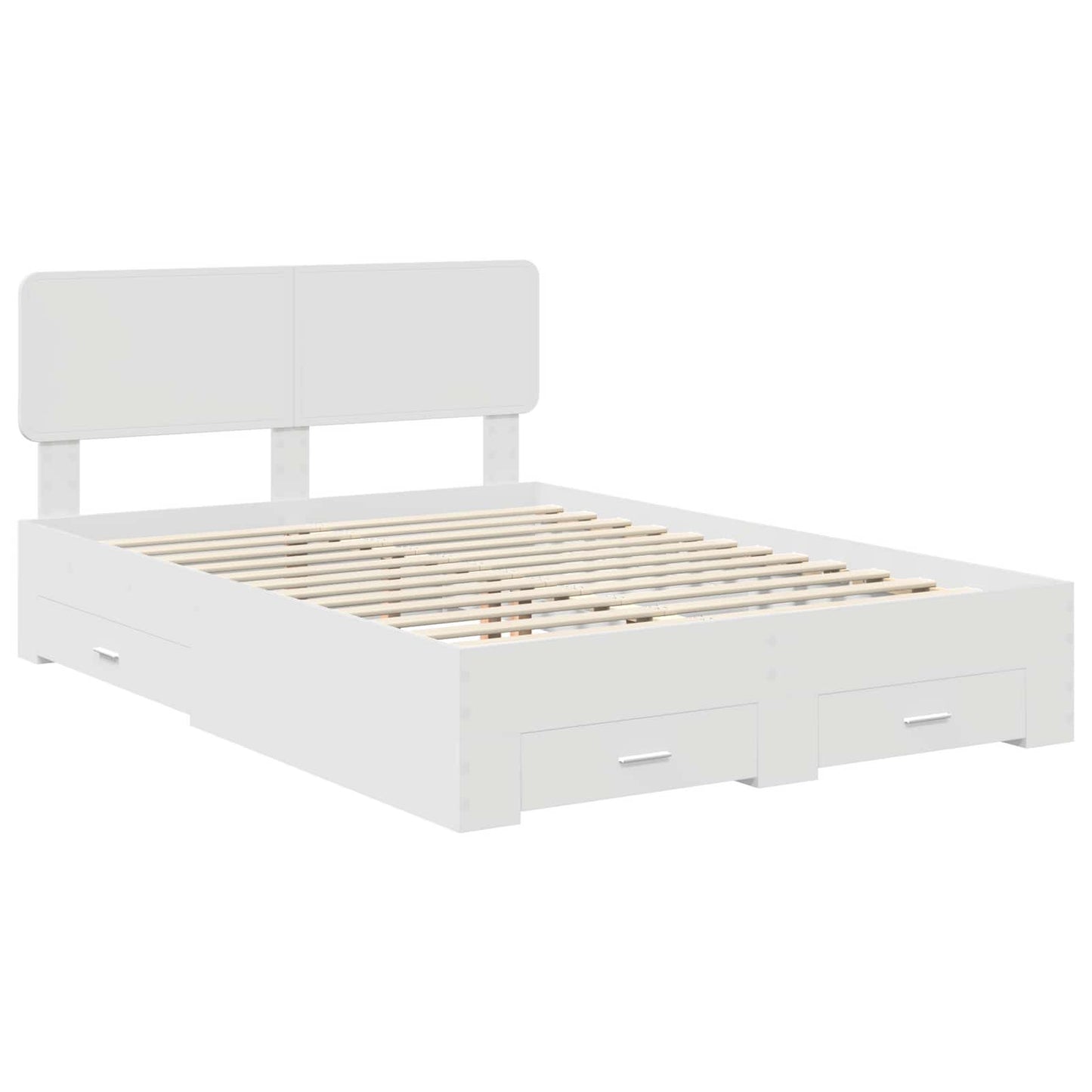 Sengestamme med hodegjerde Hvit 140 x 200 cm Konstruert tre