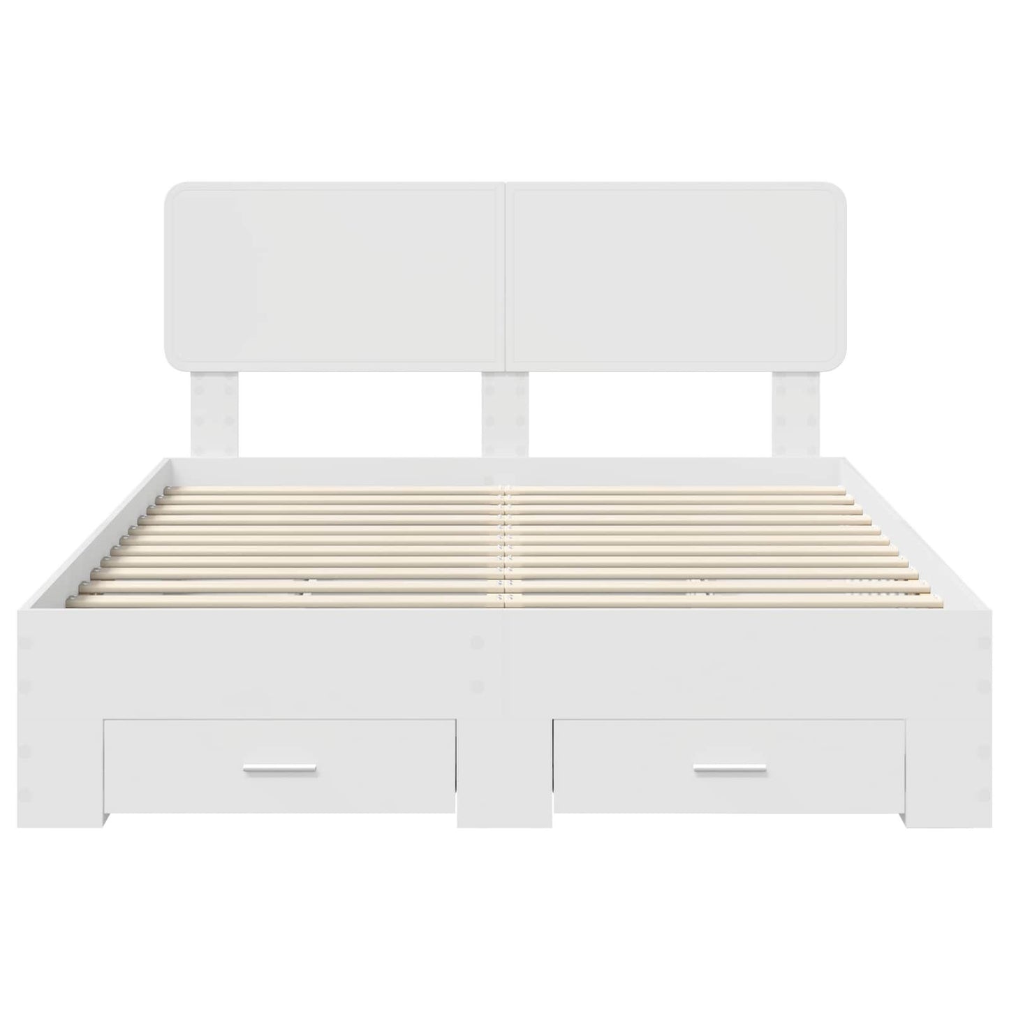 Sengestamme med hodegjerde Hvit 140 x 200 cm Konstruert tre