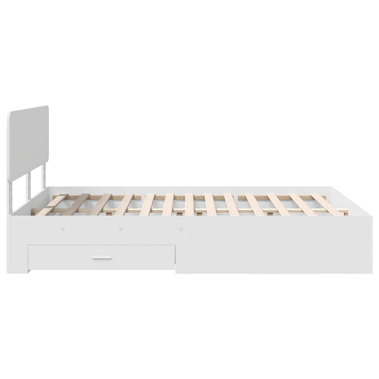 Sengestamme med hodegjerde Hvit 140 x 190 cm Konstruert tre