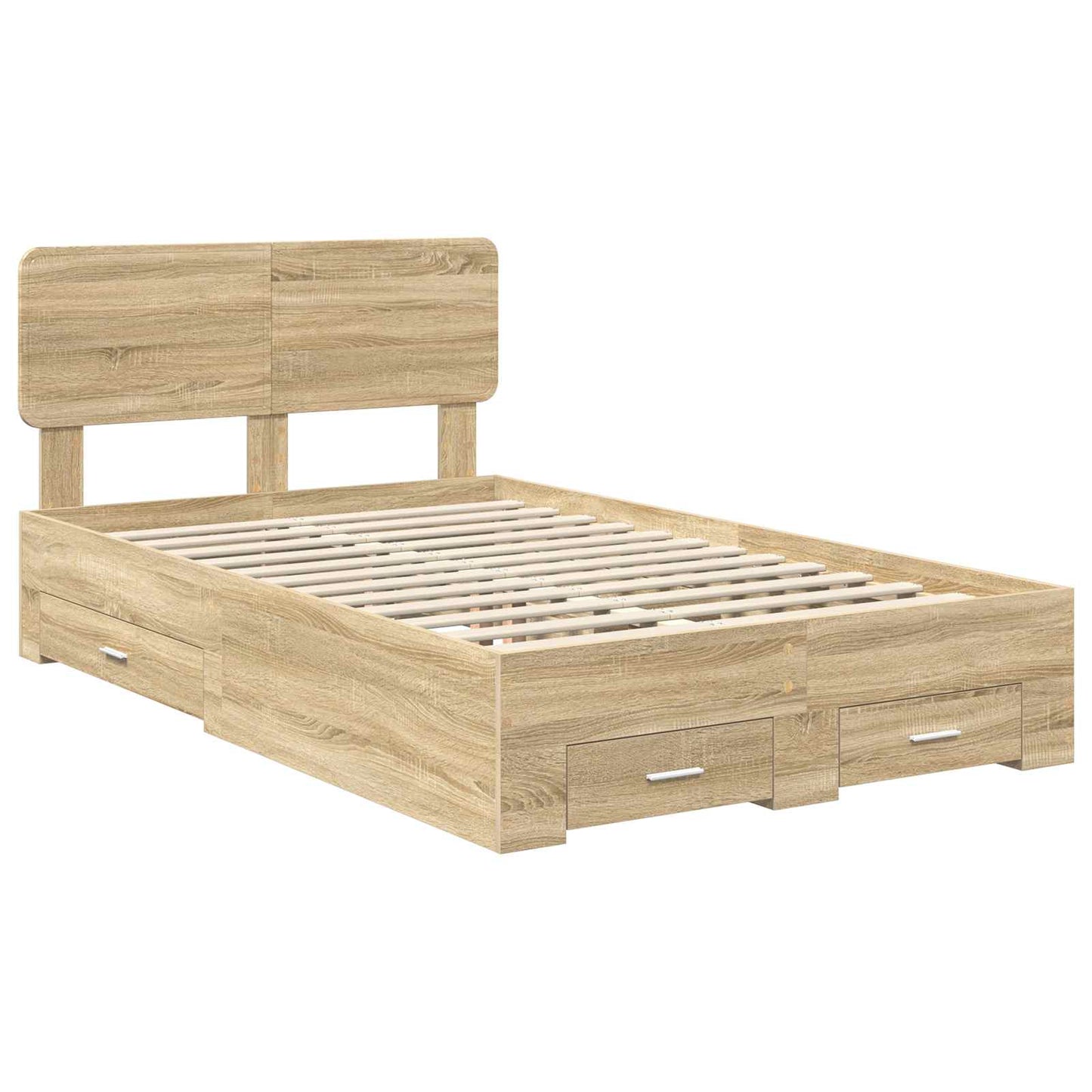 Sengestamme med skuff Sonoma eik 135 x 190 cm Konstruert tre