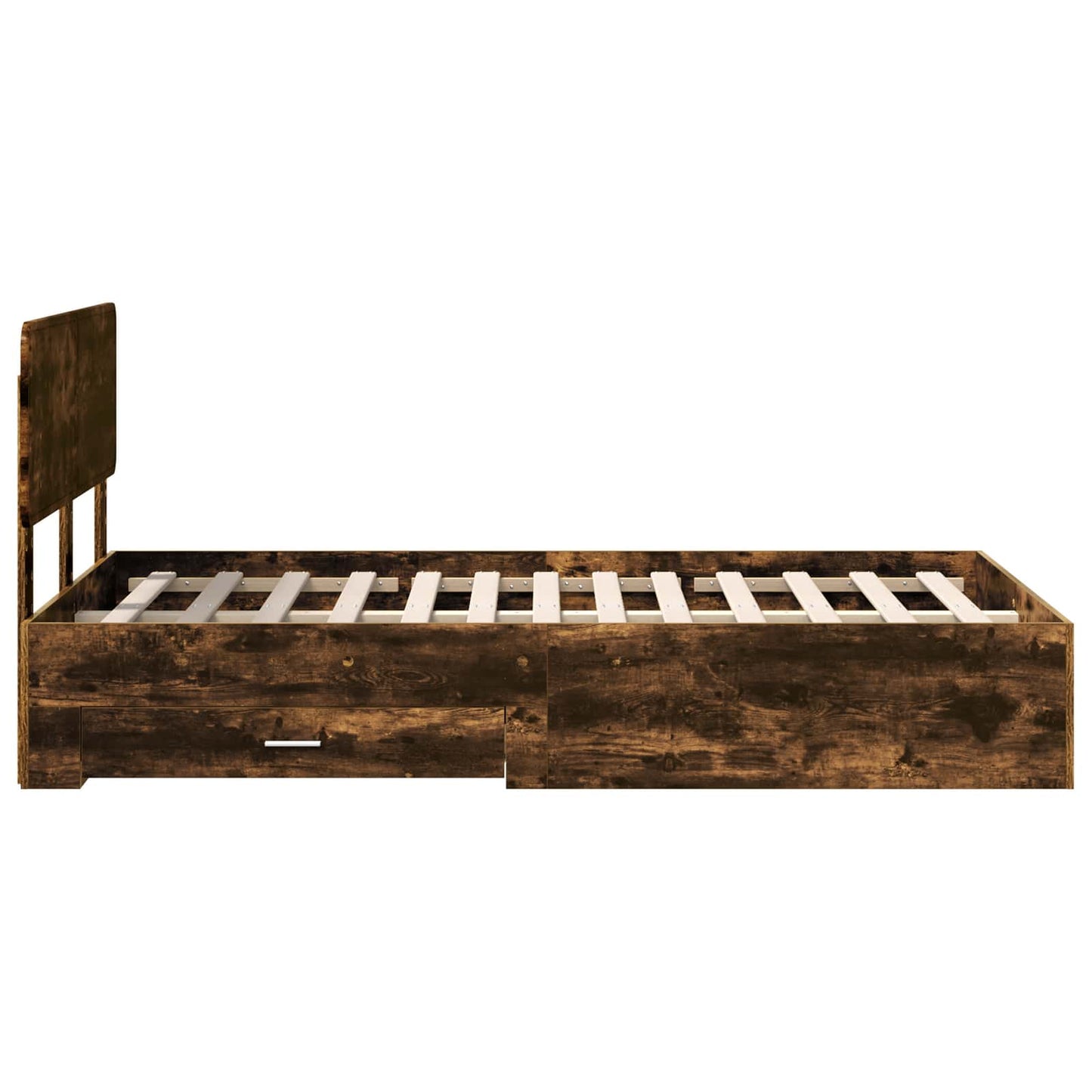 Sengestamme med hodegjerde Røkt eik 135 x 190 cm Konstruert tre
