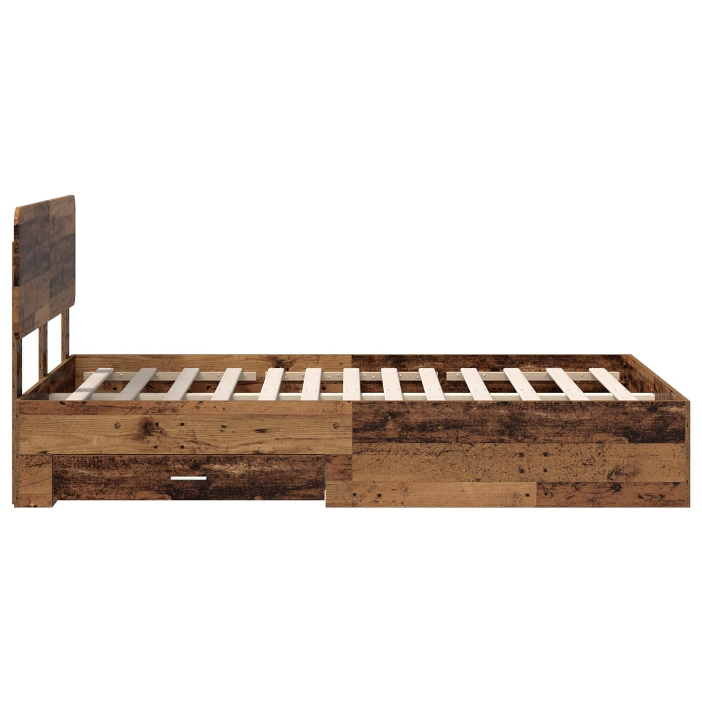 Sengestamme med skuff Gammelt tre 120 x 190 cm Konstruert tre