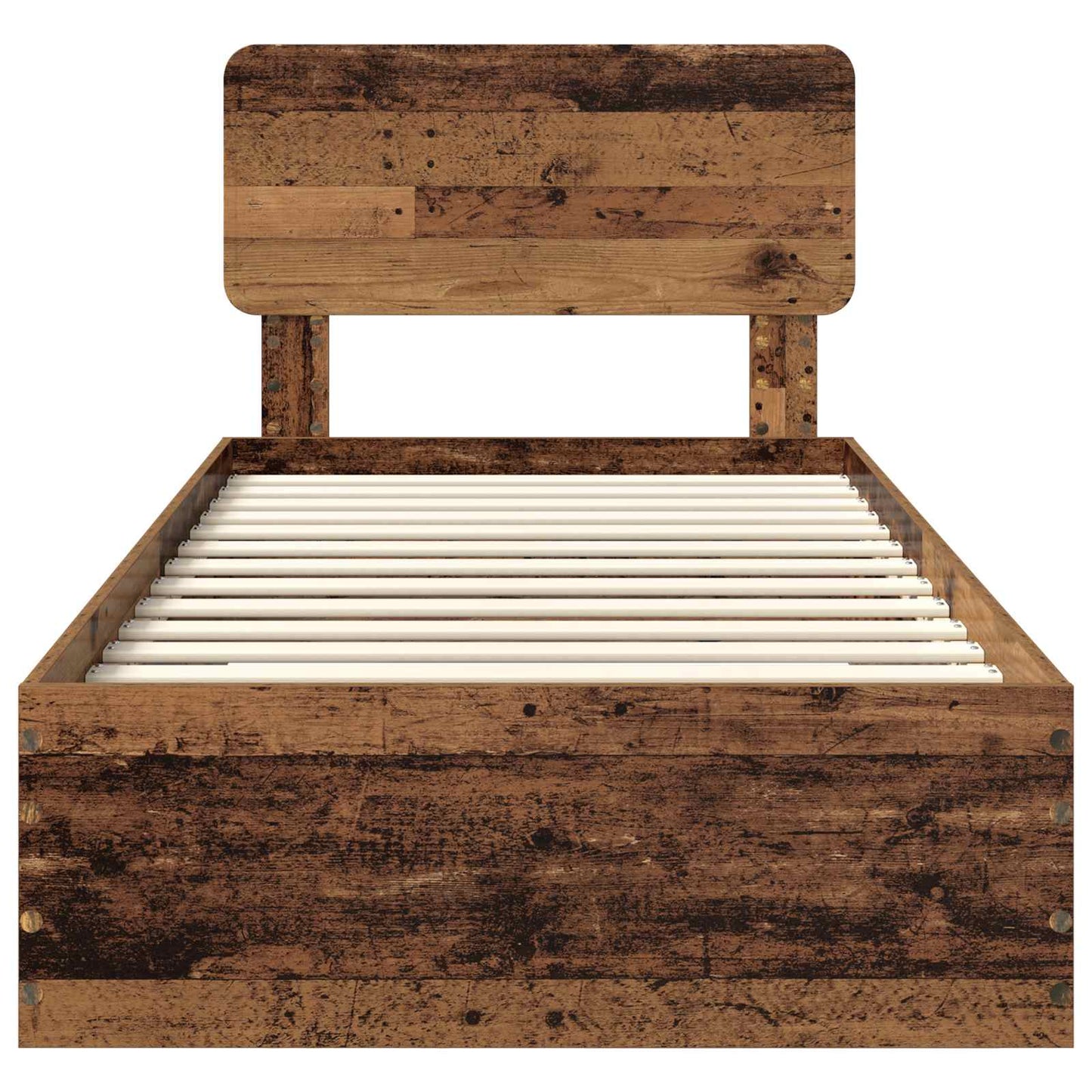 Sengestamme med skuff Gammelt tre 90 x 200 cm Konstruert tre