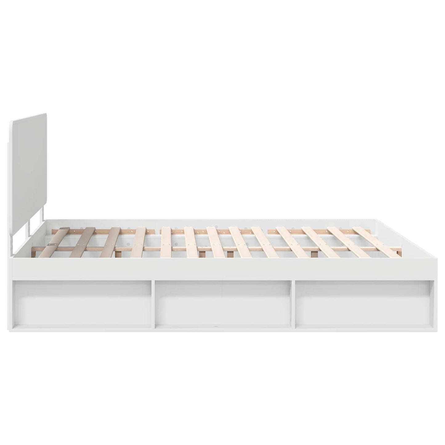 Sengestamme med hodegjerde Hvit 200 x 200 cm Massiv furu