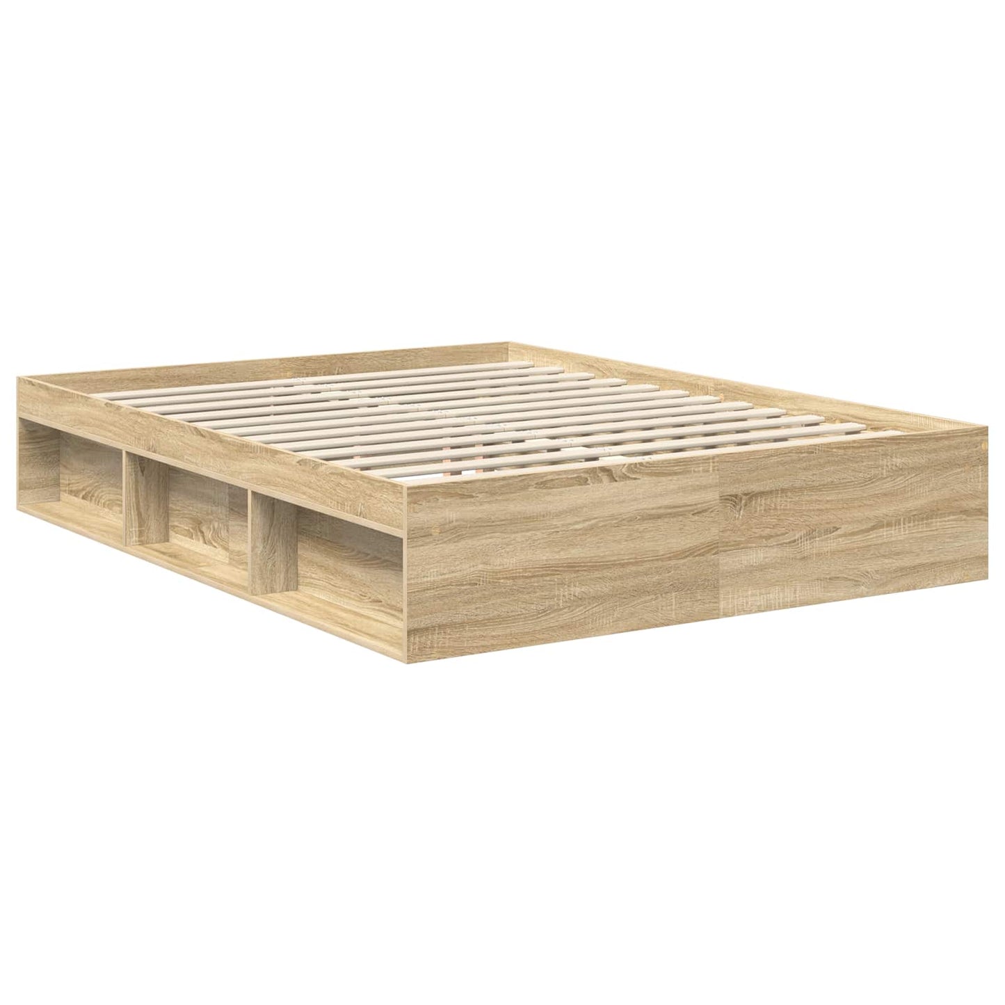 Sengestamme med hodegjerde Sonoma eik 150 x 200 cm Massiv furu