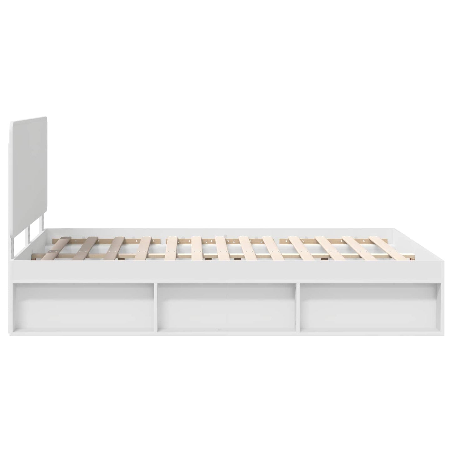 Sengestamme med hodegjerde Hvit 140 x 200 cm Massiv furu