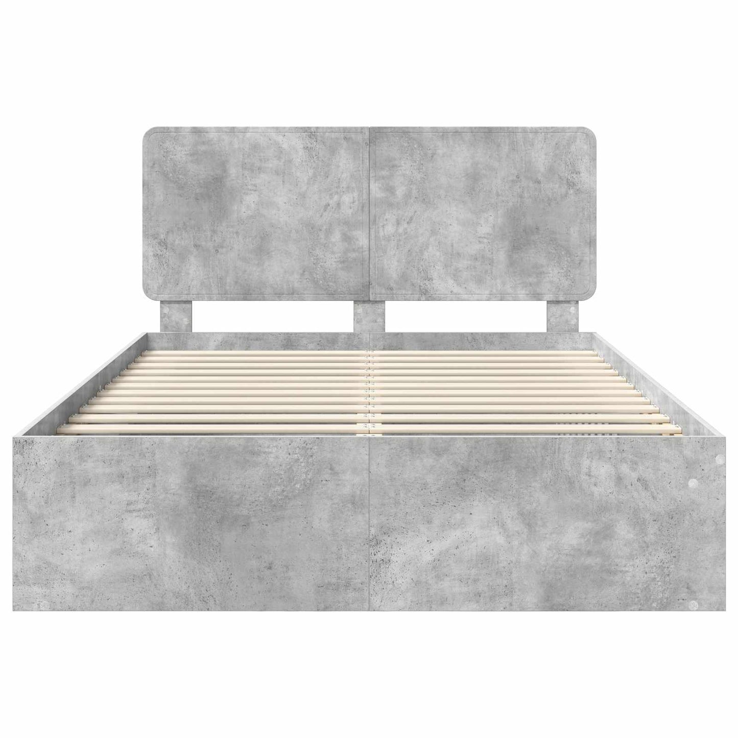 Sengestamme med hodegjerde Betong 140 x 190 cm Massiv furu