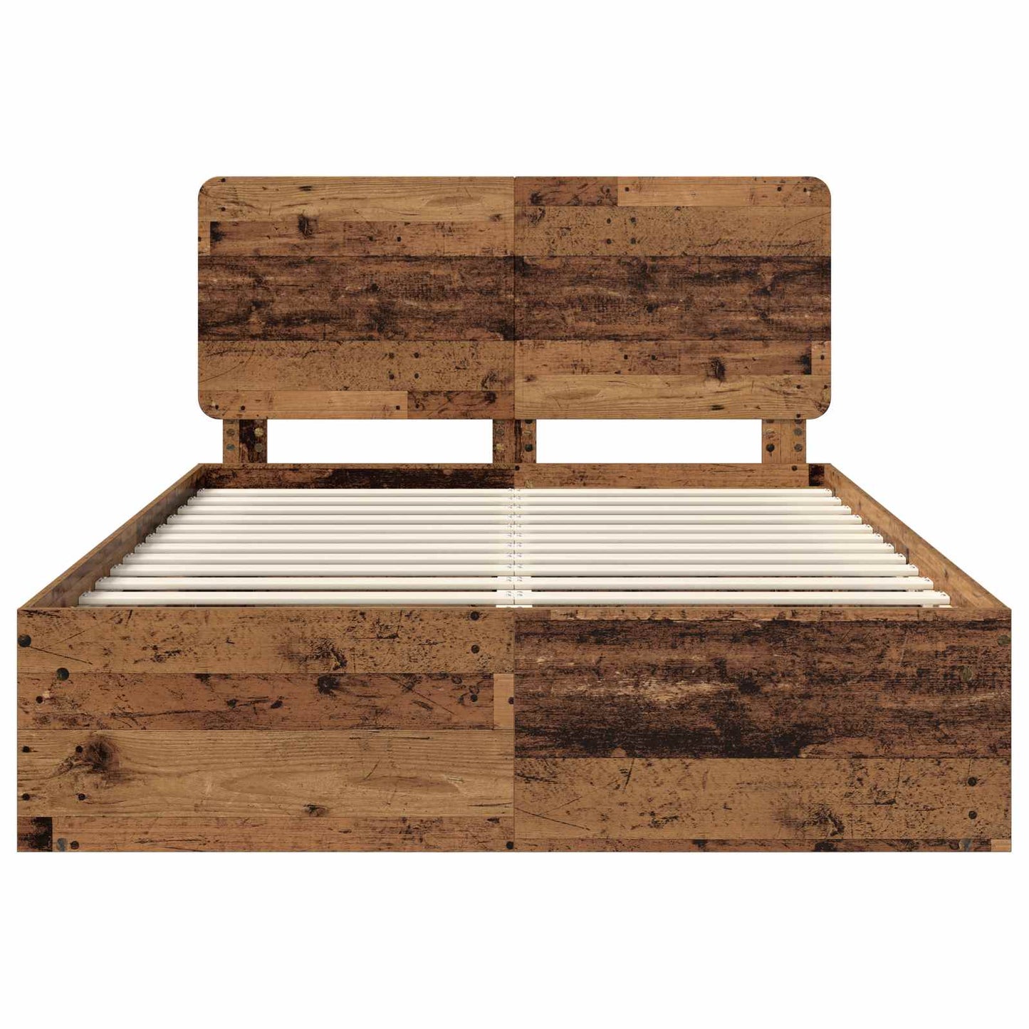 Sengestamme med hodegjerde Gammelt tre 140 x 190 cm Massiv furu