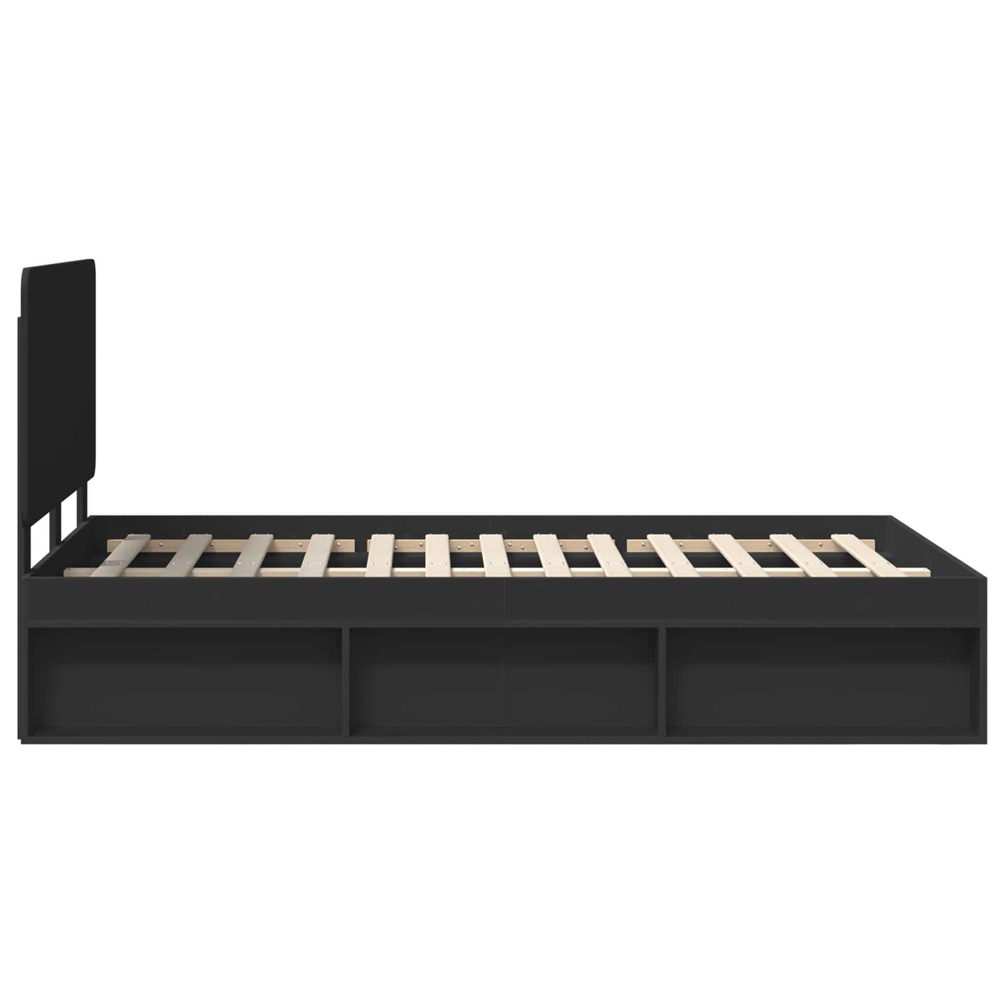 Sengestamme med hodegjerde Svart 135 x 190 cm Massiv furu