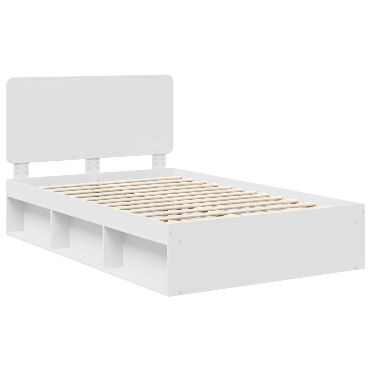 Sengestamme med hodegjerde Hvit 120 x 200 cm Massiv furu