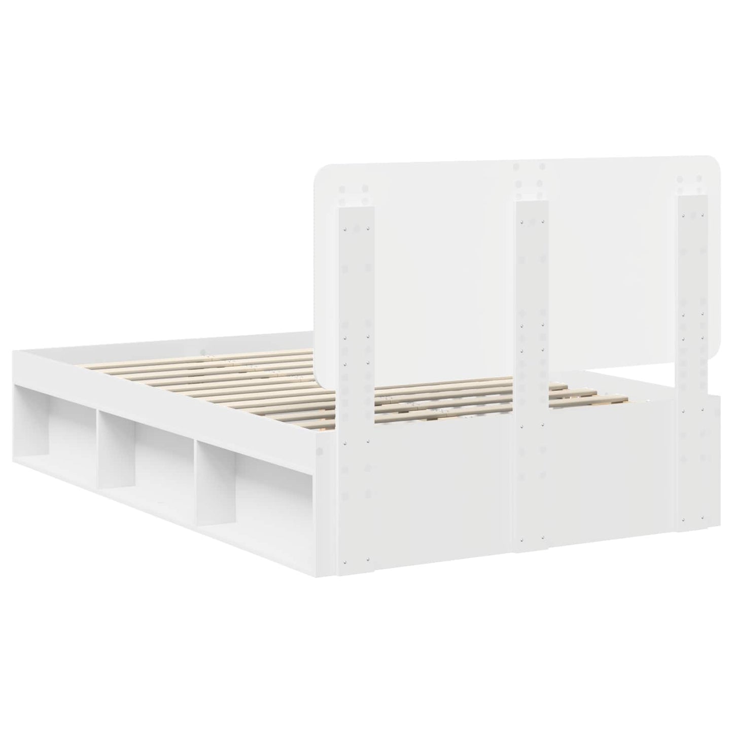 Sengestamme med hodegjerde Hvit 120 x 200 cm Massiv furu