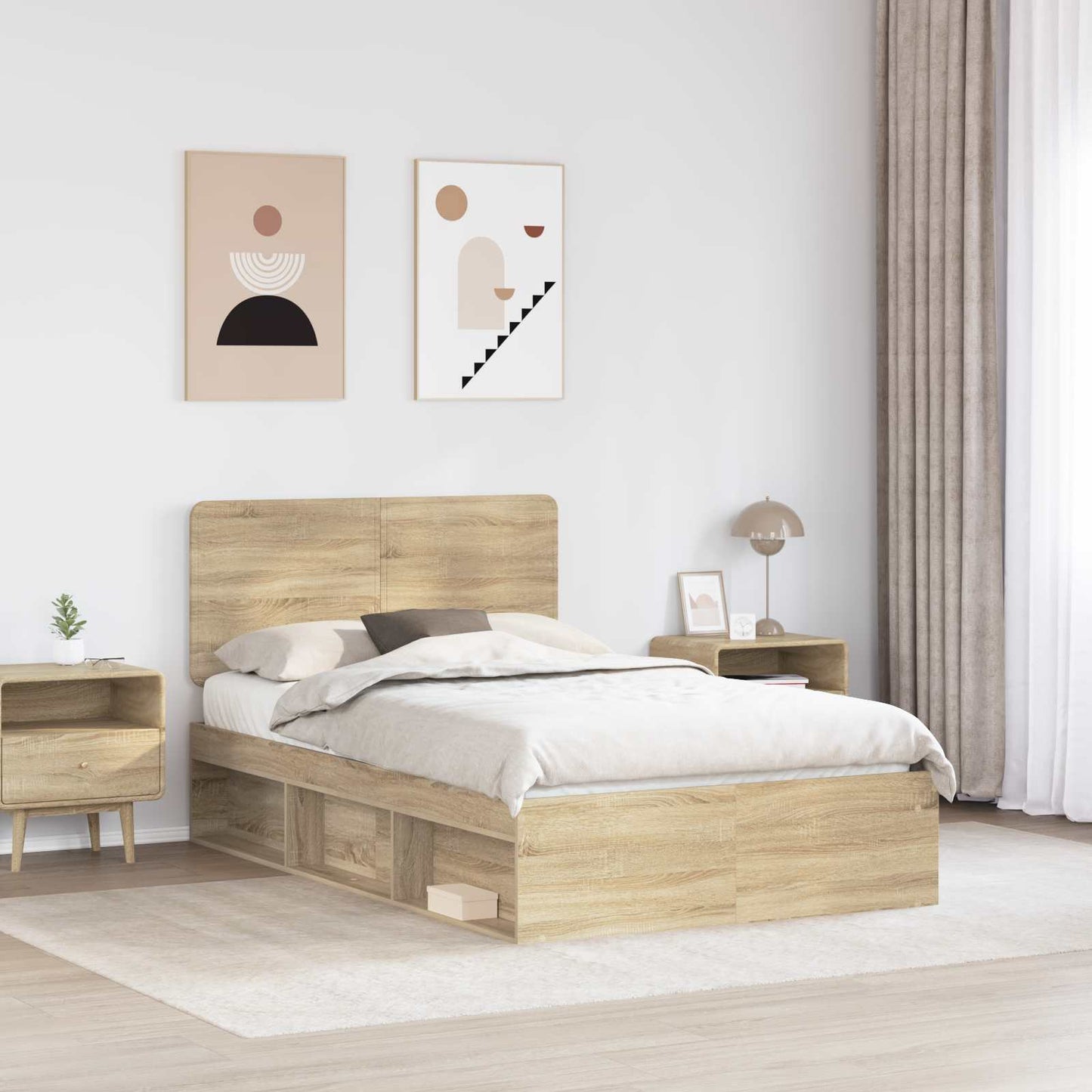 Sengestamme med hodegjerde Sonoma 120 x 200 cm Massiv furu