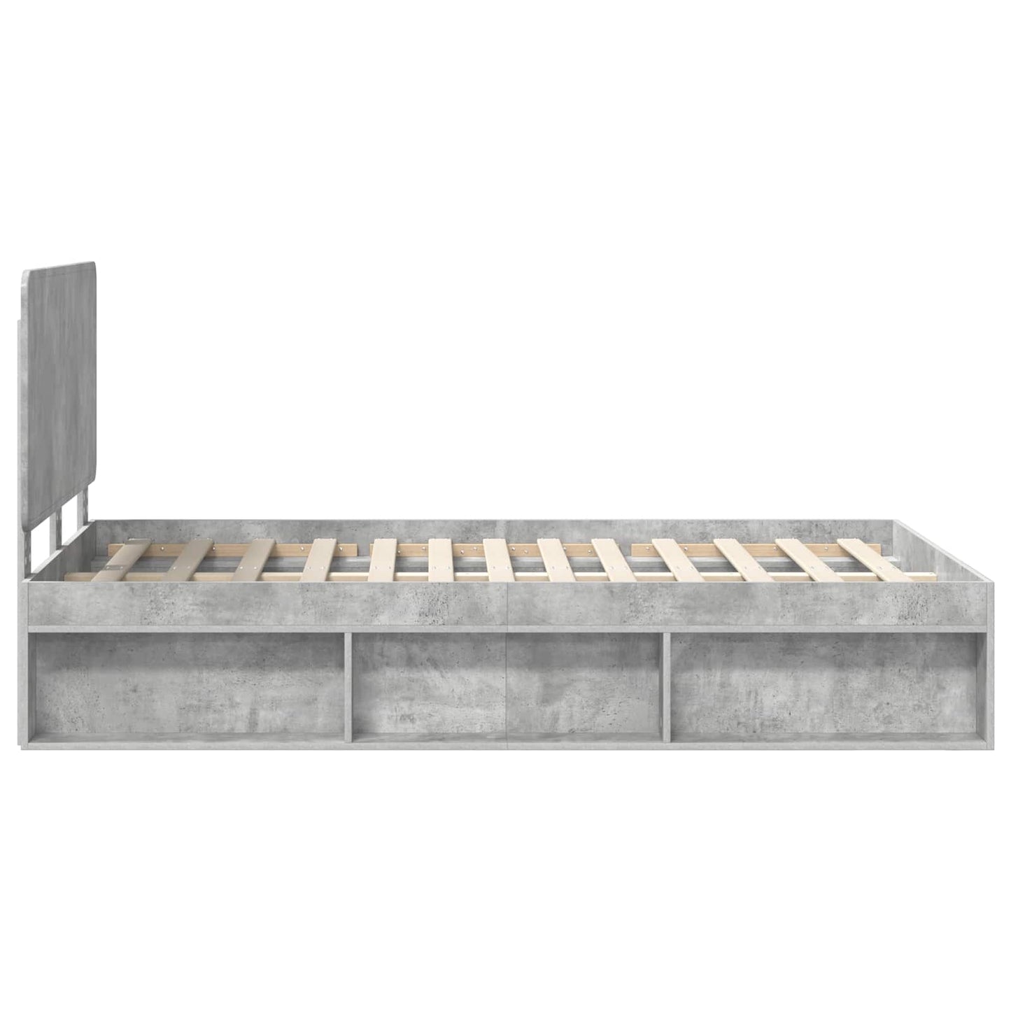 Sengestamme med hodegjerde Betong 120 x 200 cm Massiv furu